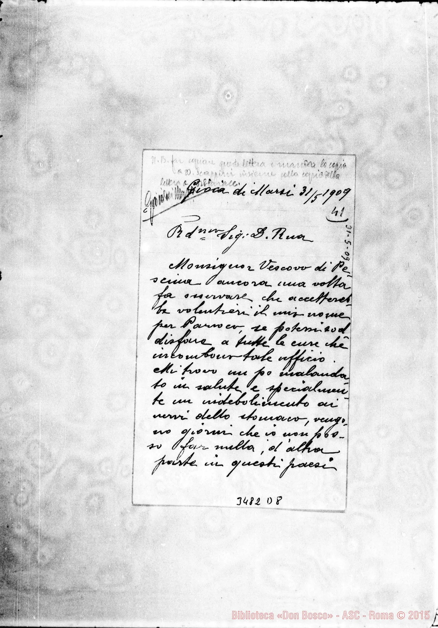 Fotogramma D 8 — Don Raffaele Starace-Don Rua. Gioia de’ Marsi, 31-05-1909