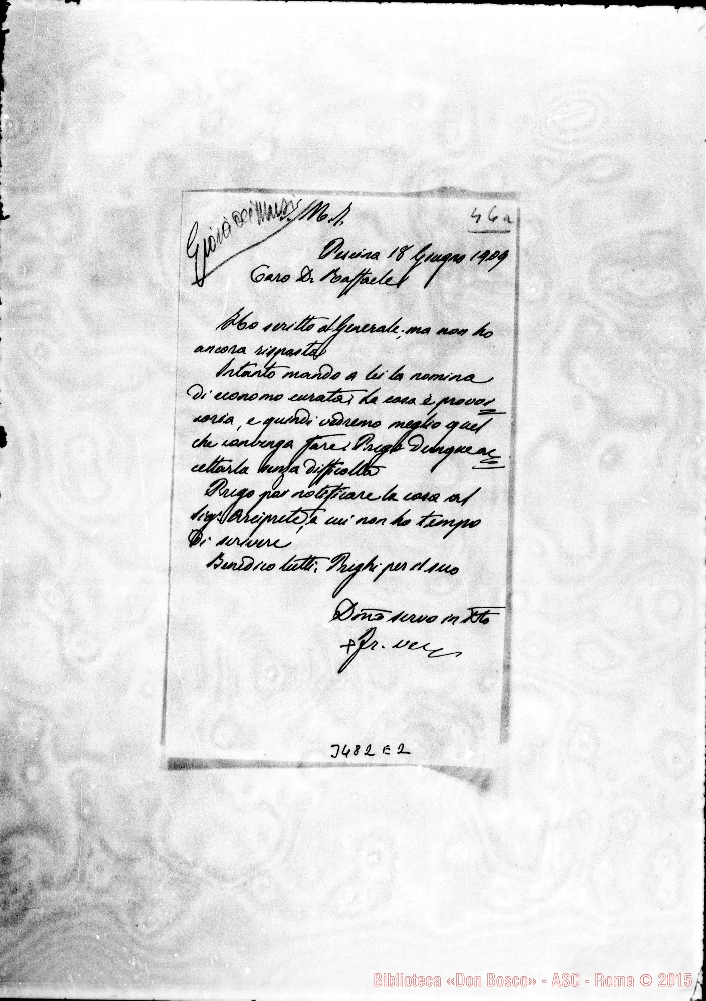 Fotogramma E 2 — Francesco Giacci, vesc.-Don Starace. Pescina, 18-06-1909