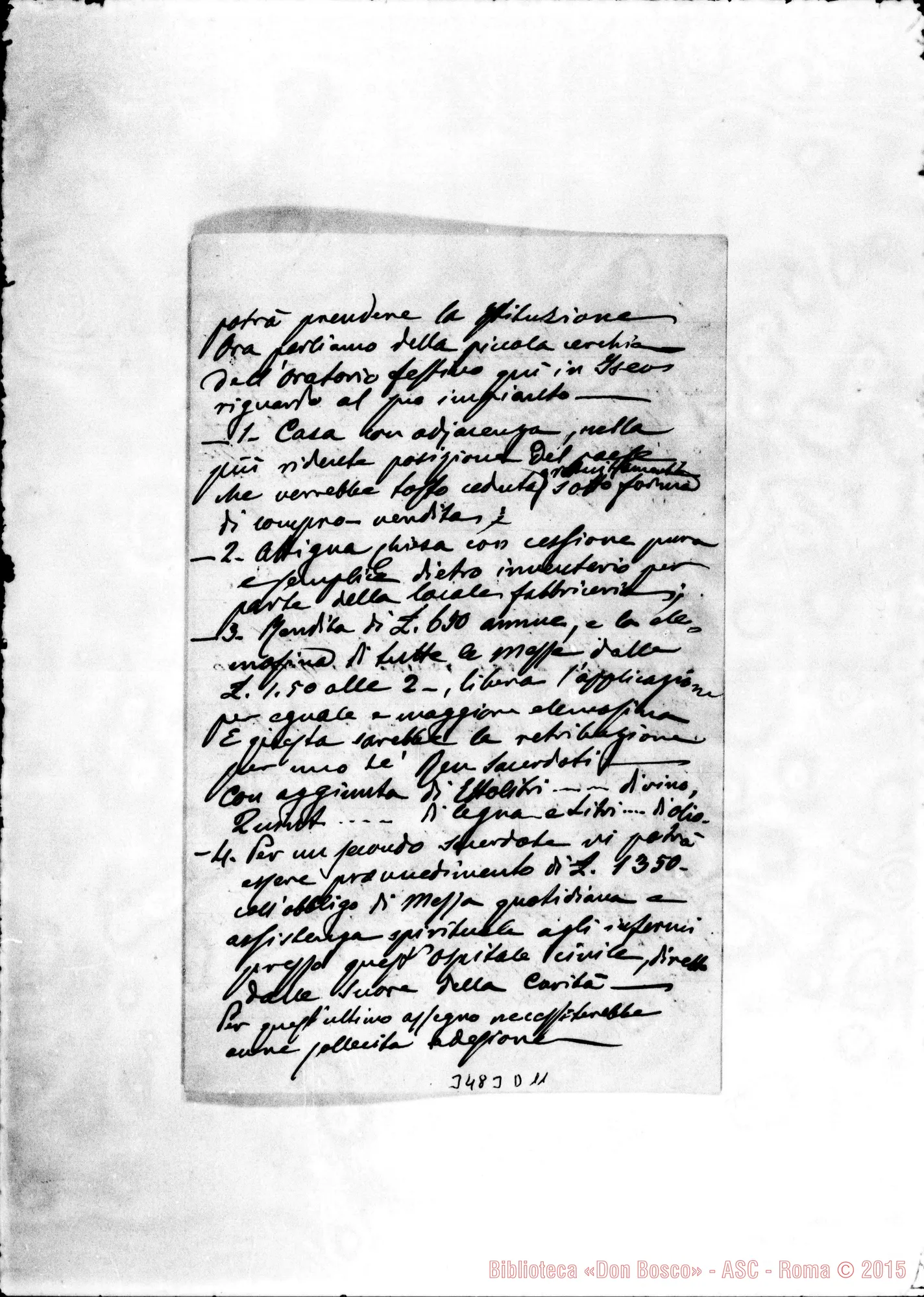 Fotogramma D 11 — Iseo: Don Paolo Micanzi-Rev.mo Superiore. Iseo, 30-05-1898 Autogr. Rua