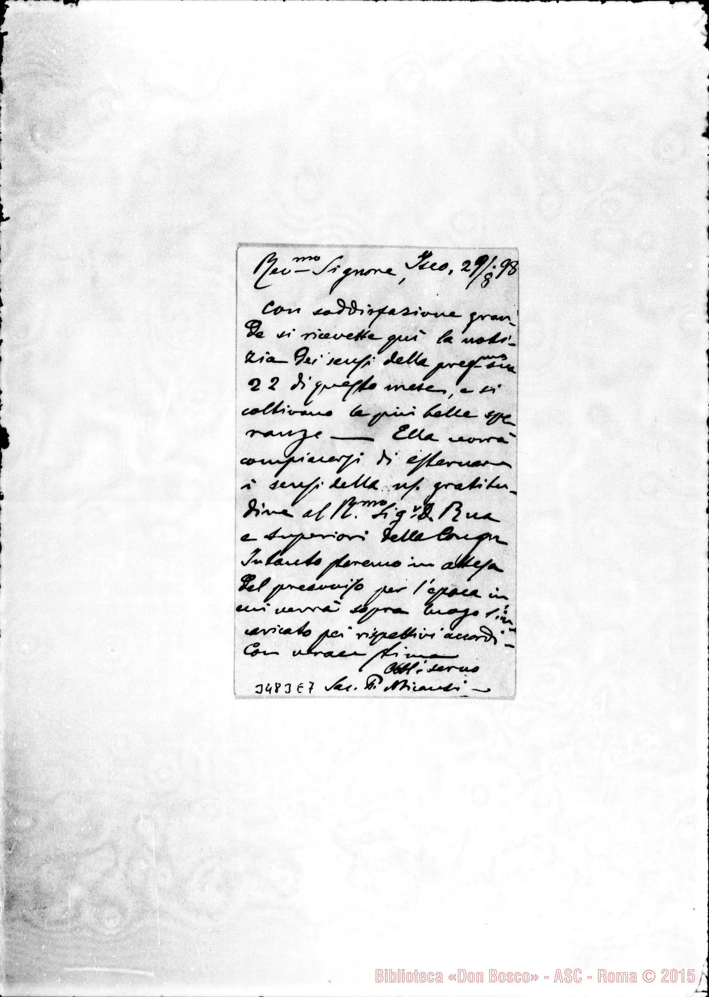 Fotogramma E 7 — Don Paolo Micanzi-Don Durando. Iseo, 29-08-1898