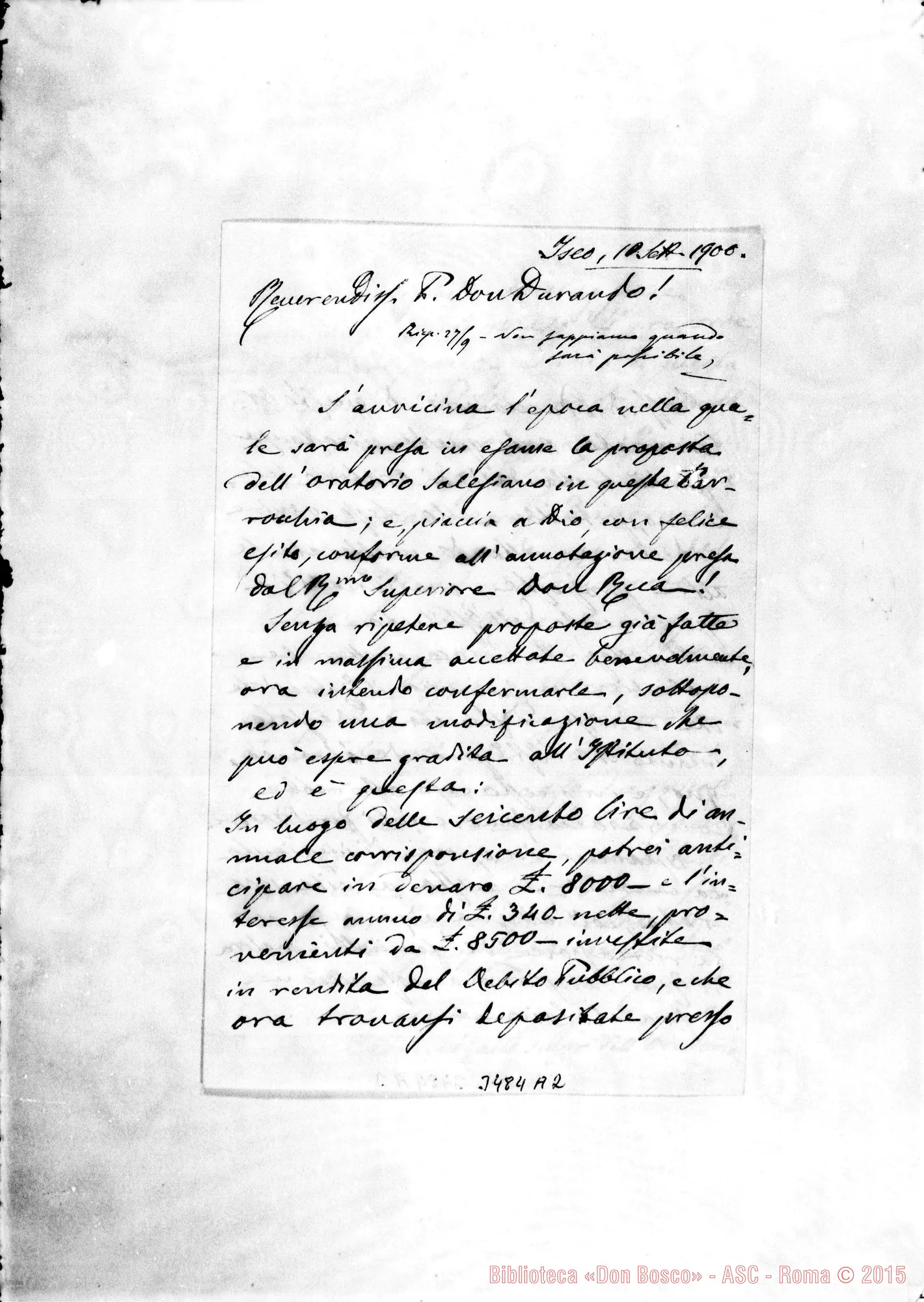 Fotogramma A 2 — Don Paolo Micanzi-Don Durando. Iseo, 10-09-1900