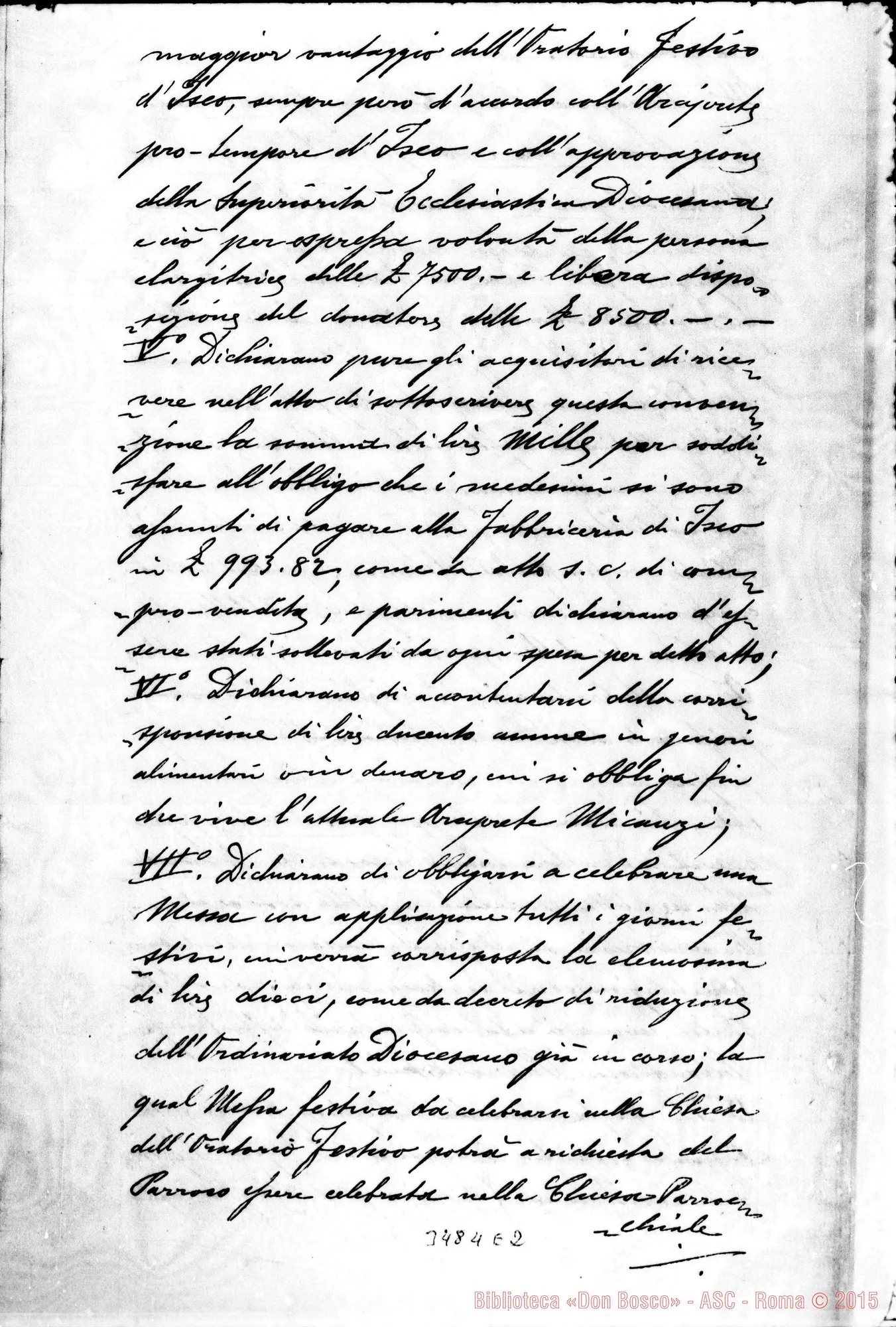 Fotogramma E 2 — Convenzione con Don Paolo Micanzi. Iseo, 29-08-1903