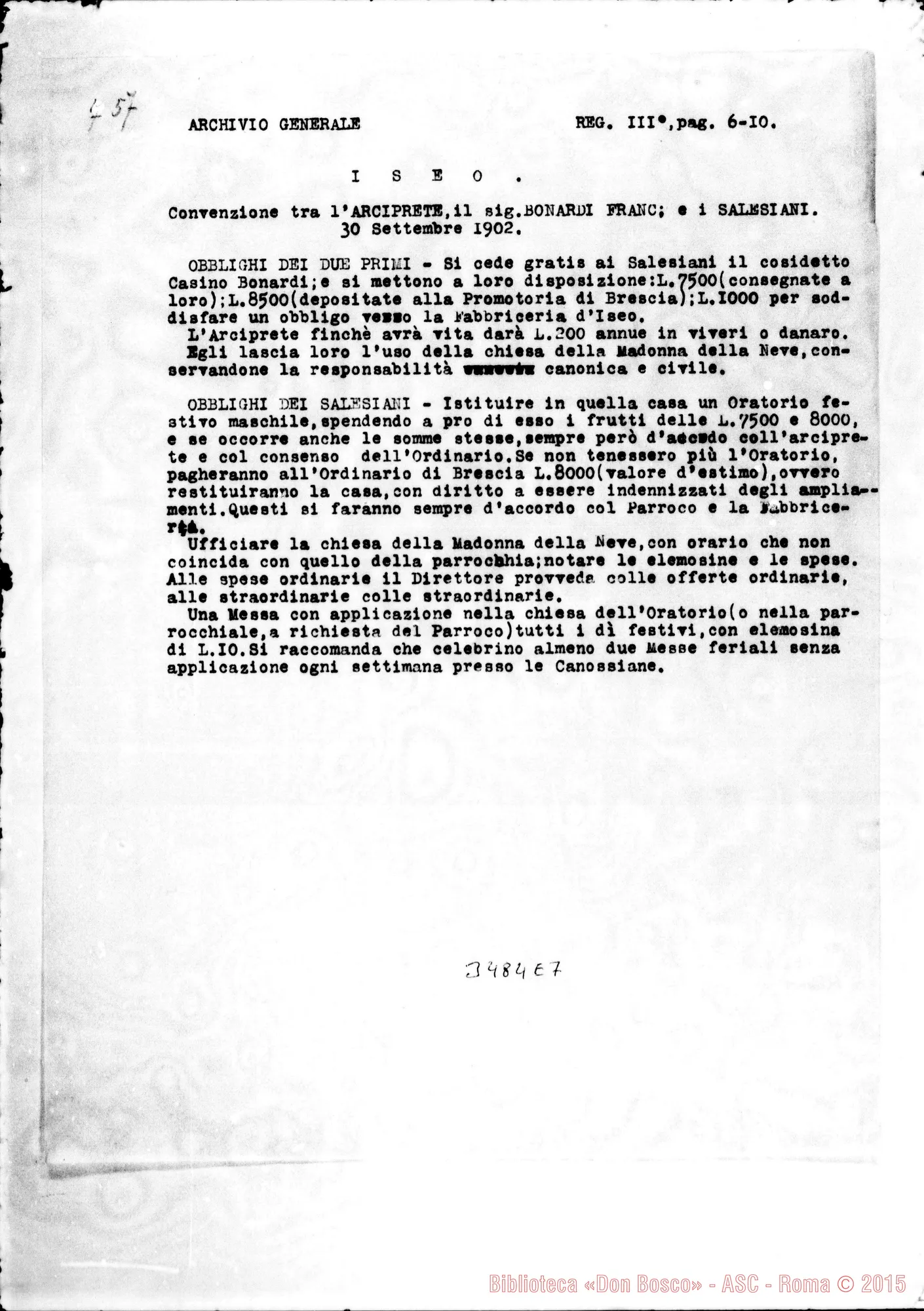 Fotogramma E 7 — Convenzione: estratto. 30-09-1902