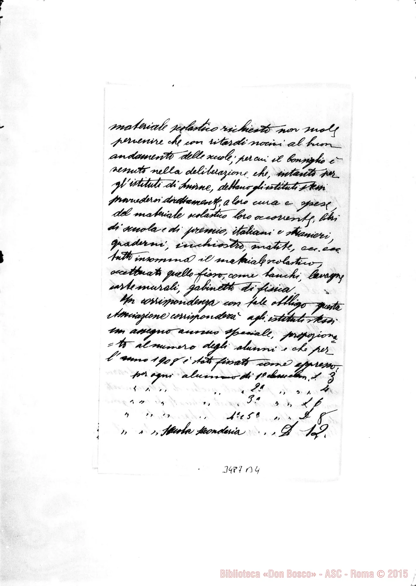 Fotogramma B 4 — Carlo Bassi: relazione di materiale. Torino, 4-05-1909 Copia