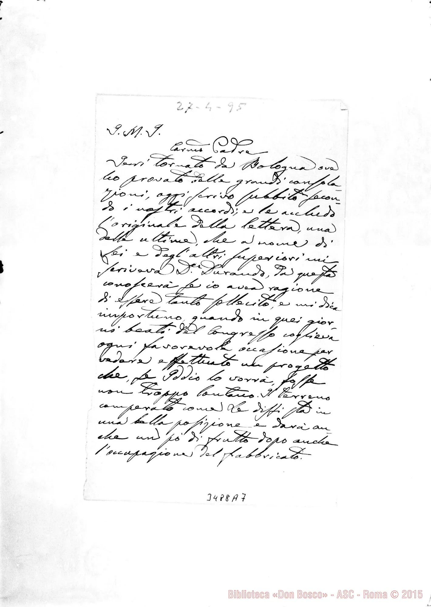Fotogramma A 7 — Can. Alessandro Bosi-Car.mo Padre. Jesi, 27-04-1895