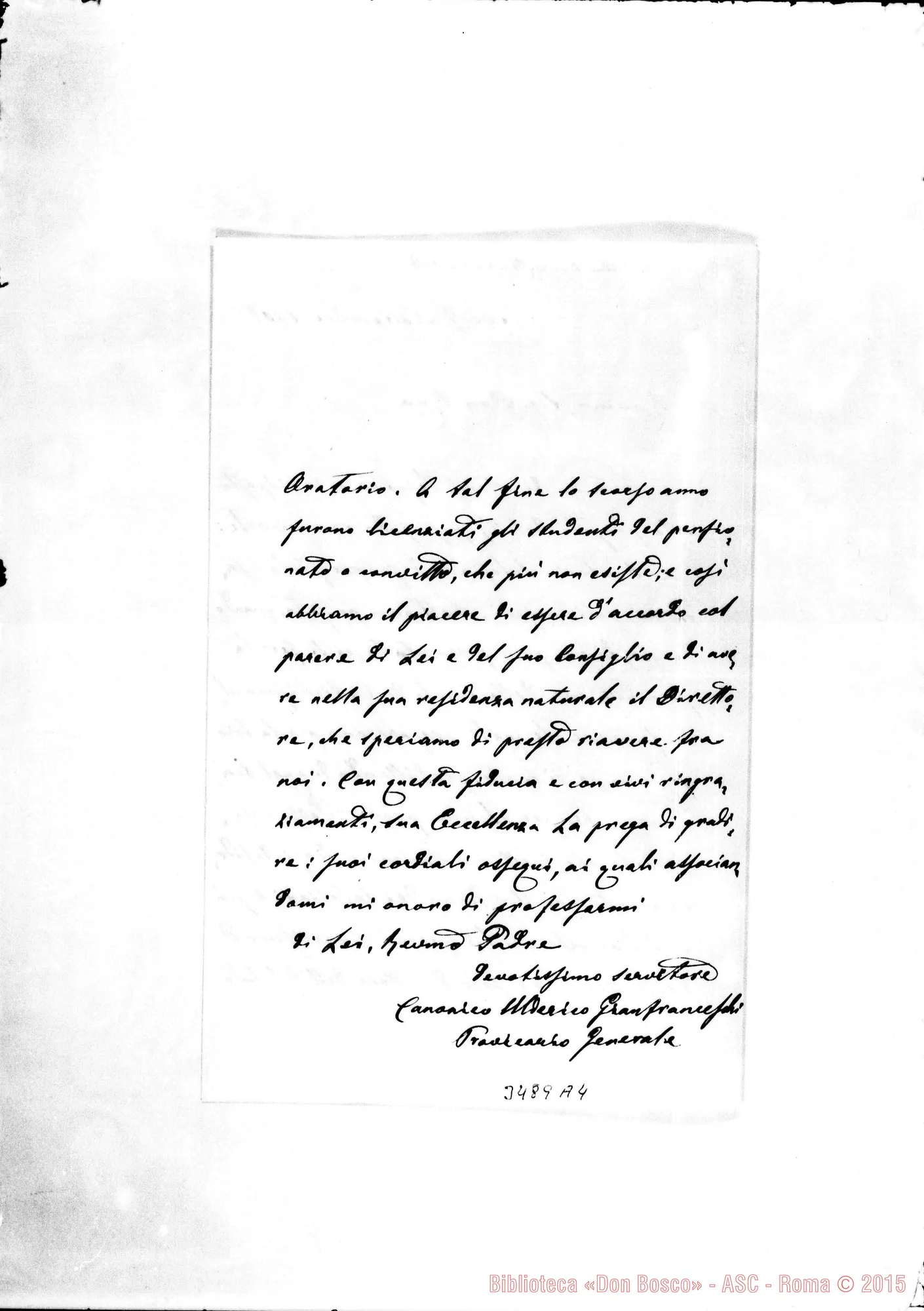Fotogramma A 4 — Can. Ulderico Gianfranceschi-Don Rua. Jesi, 7-11-1908