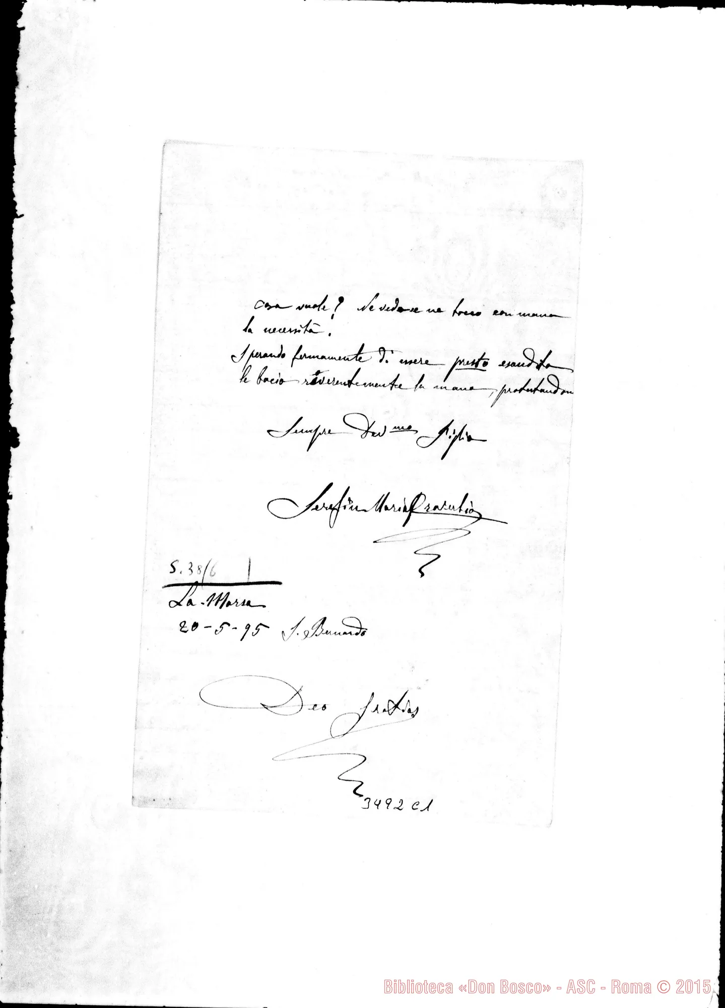 Fotogramma C 1 — Coad. Serafino Maria Proverbio-Don Lazzero. La Marsa, 20-05-1895
