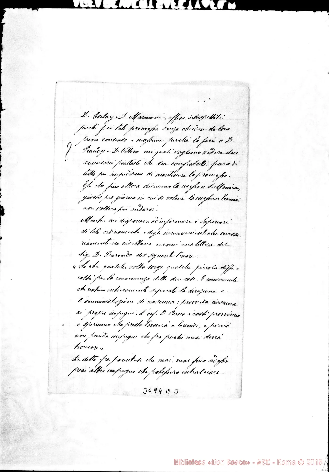 Fotogramma E 3 — Don Antonio Josephidi-Don Cerruti. La Marsa, 23-01-1901 Autogr. Rua
