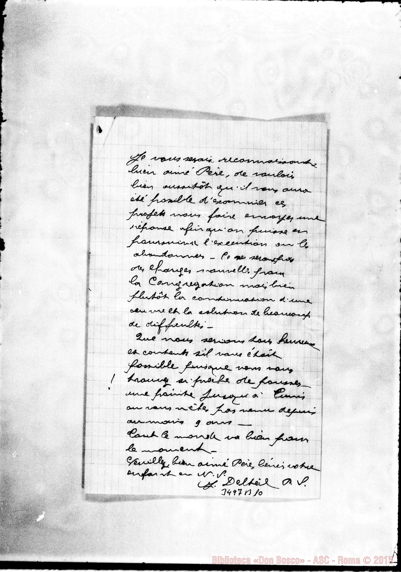 Fotogramma B 10 — Don Guglielmo Deltel-Don Rua, con allegati fogli. La Marsa, 6-05-1902
