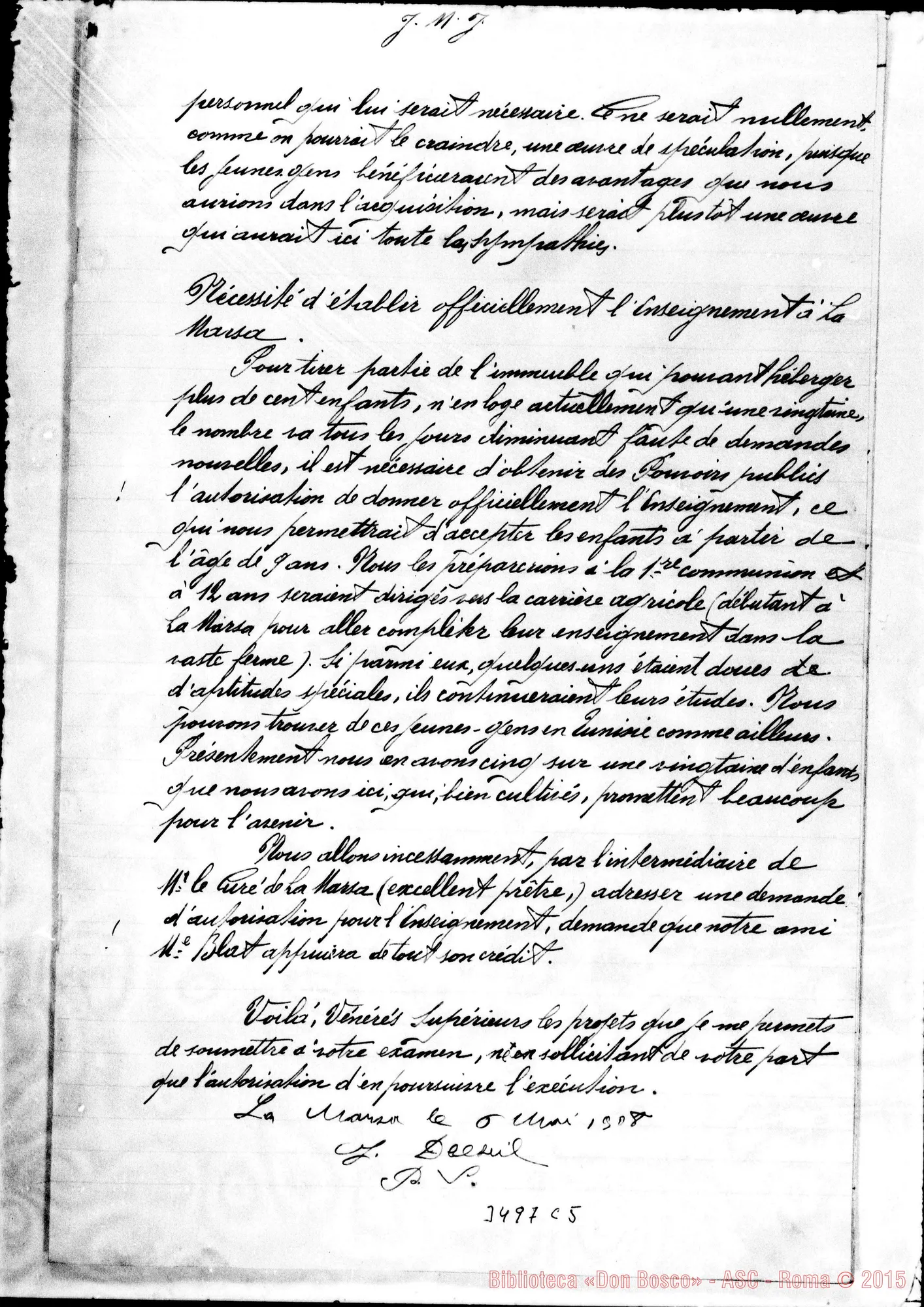 Fotogramma C 5 — Don Guglielmo Deltel-Don Rua, con allegati fogli. La Marsa, 6-05-1902
