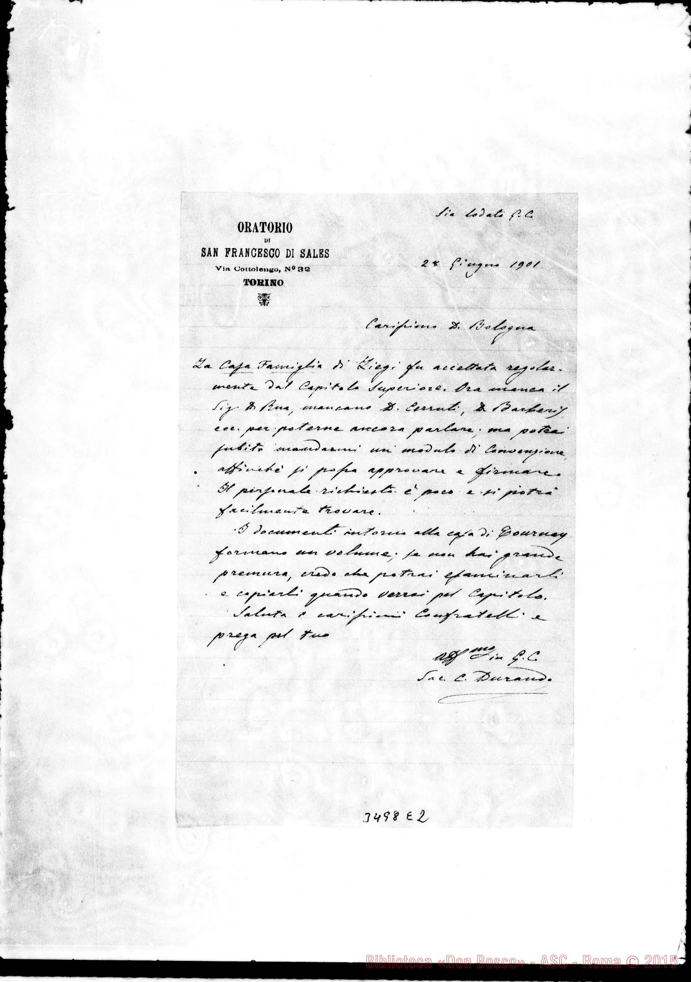 Fotogramma E 2 — Don Durando-Don Bologna. Torino, 28-06-1901