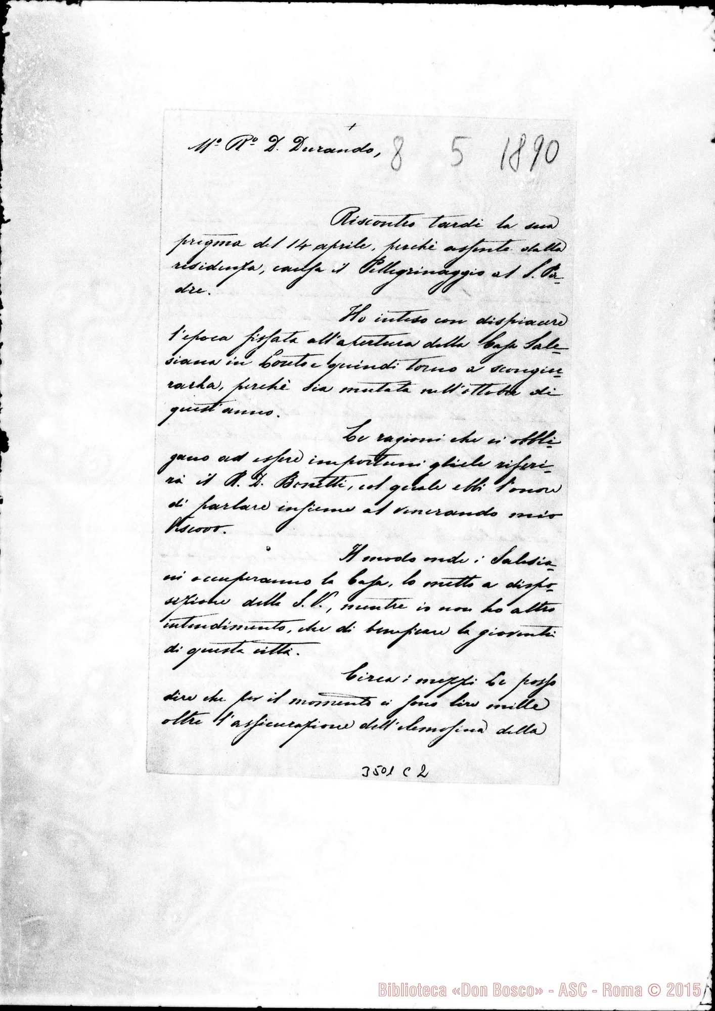 Fotogramma C 2 — Can. Giuseppe Ridolfi-Don Durando. Loreto, 8-05-1890