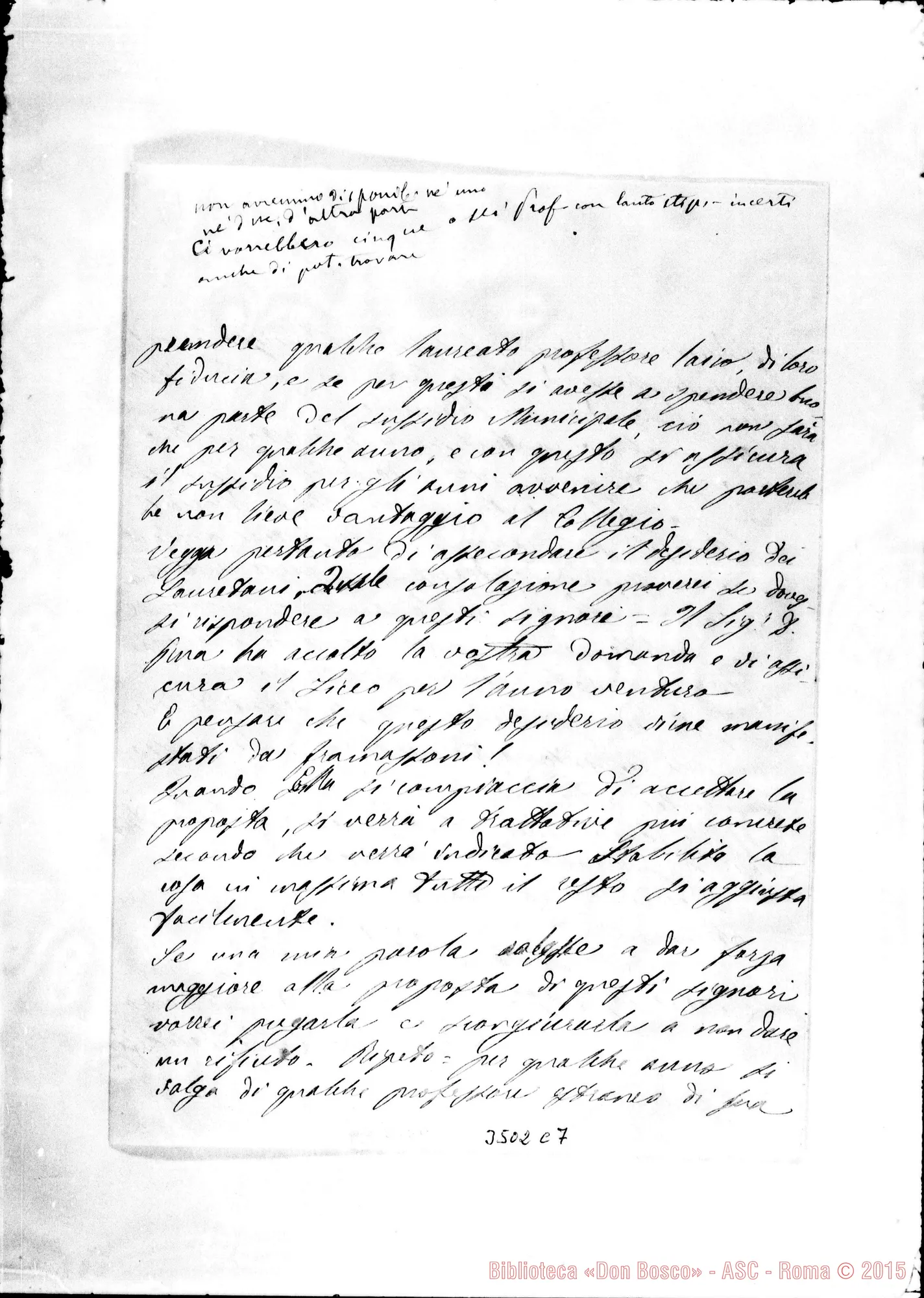 Fotogramma C 7 — Can. Domenico Baldazzi-Don Rua. Loreto, 10-02-1898. Autogr. Rua