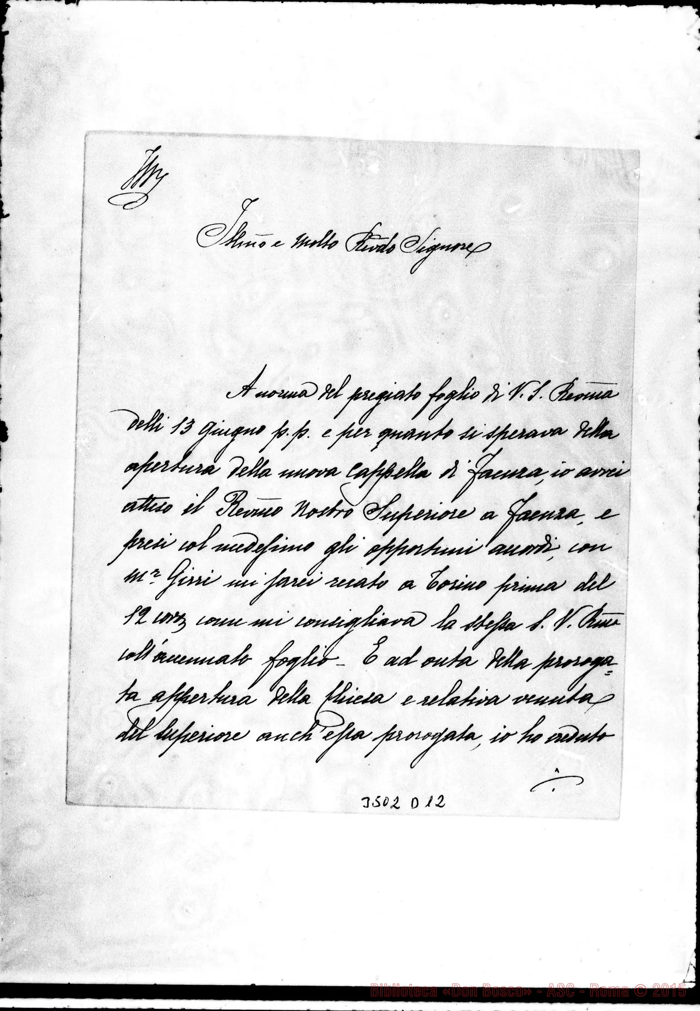 Fotogramma D 12 — Gustavo Altini-Rev.do Sig. Lugo, 9-07-1889