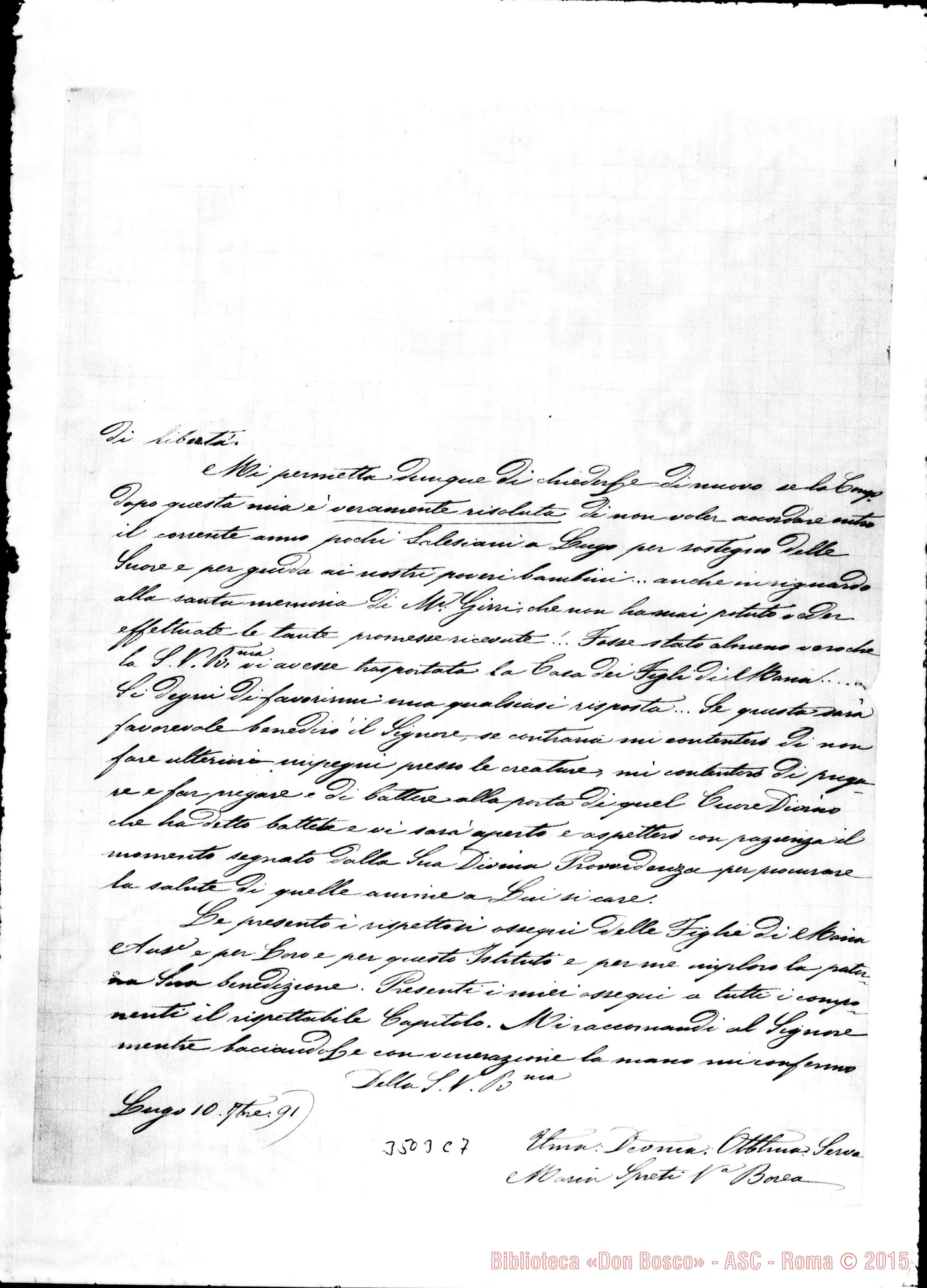 Fotogramma C 7 — Maria Spreti, ved. Borea-Don Rua. Lugo, 10-09-1891 Autogr. Rua