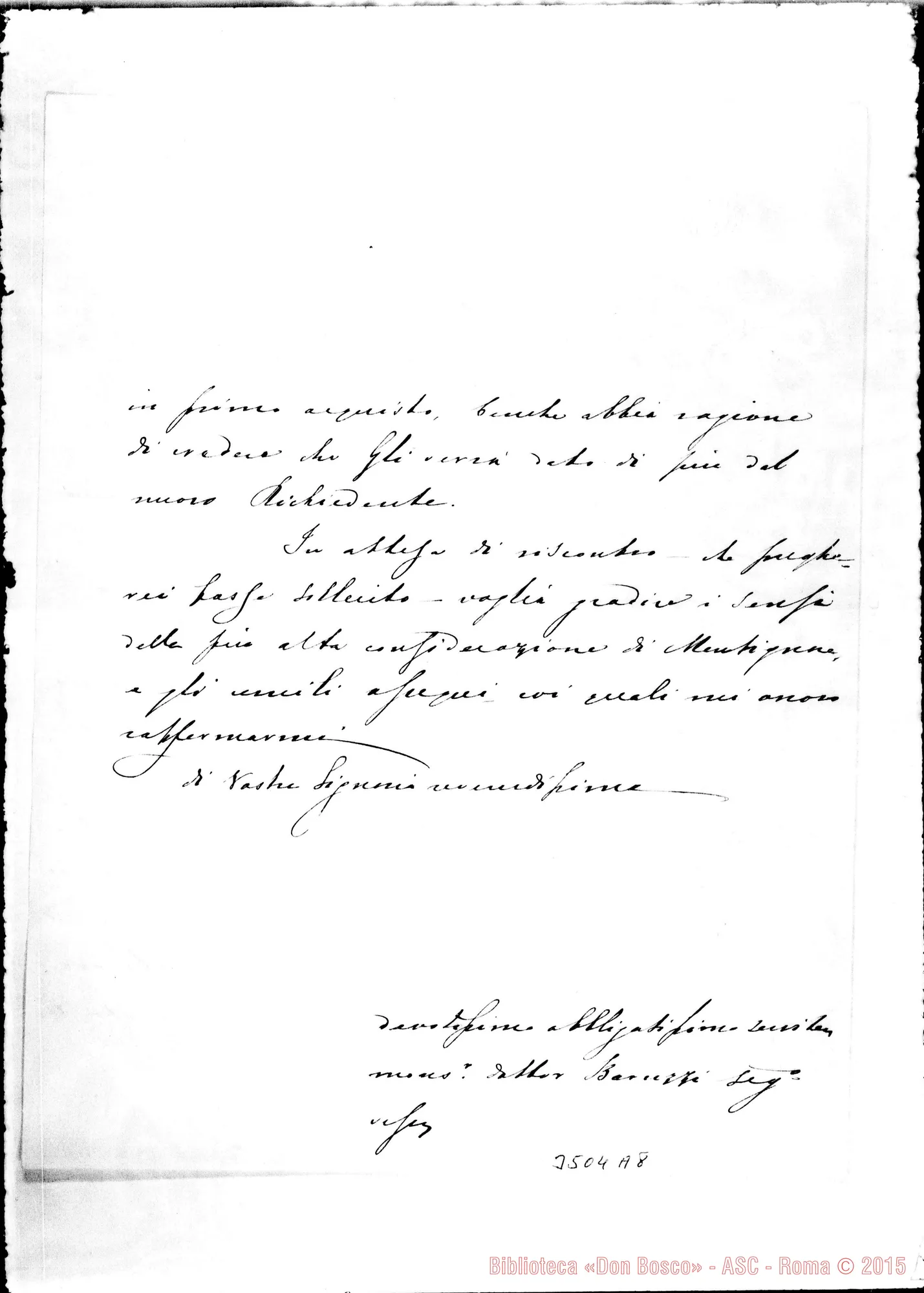 Fotogramma A 8 — Dottor Baruzzi, segret. vescovile-Don Rua. Lugo, 26-11-1896