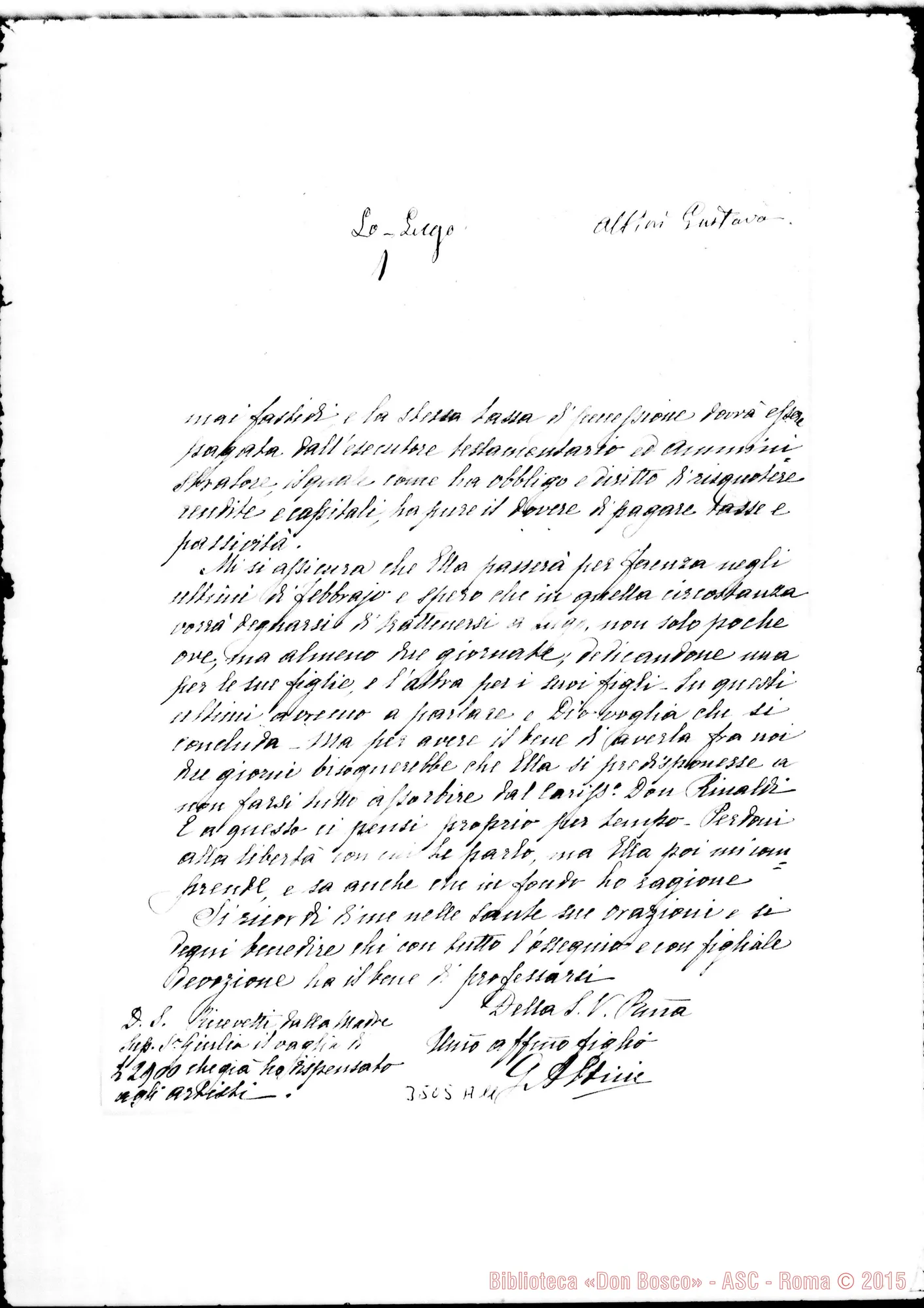 Fotogramma A 11 — Gustavo Altini-Don Rua, il 9-06-1892 Autogr. Rua