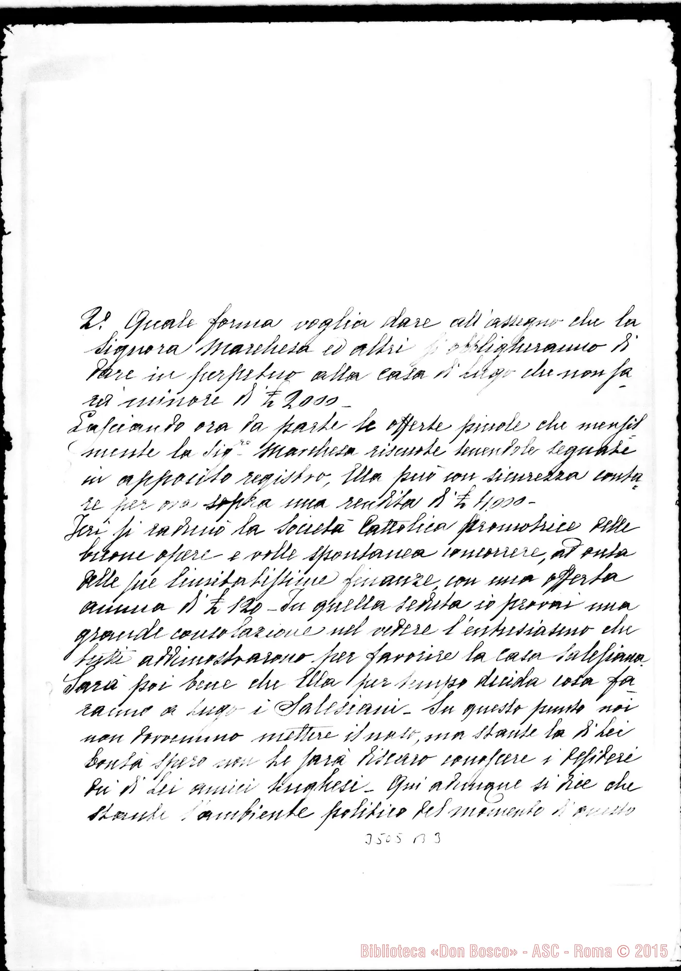 Fotogramma B 3 — Lettera al Sig. Altini. Torino, 19-06-1892 Copia