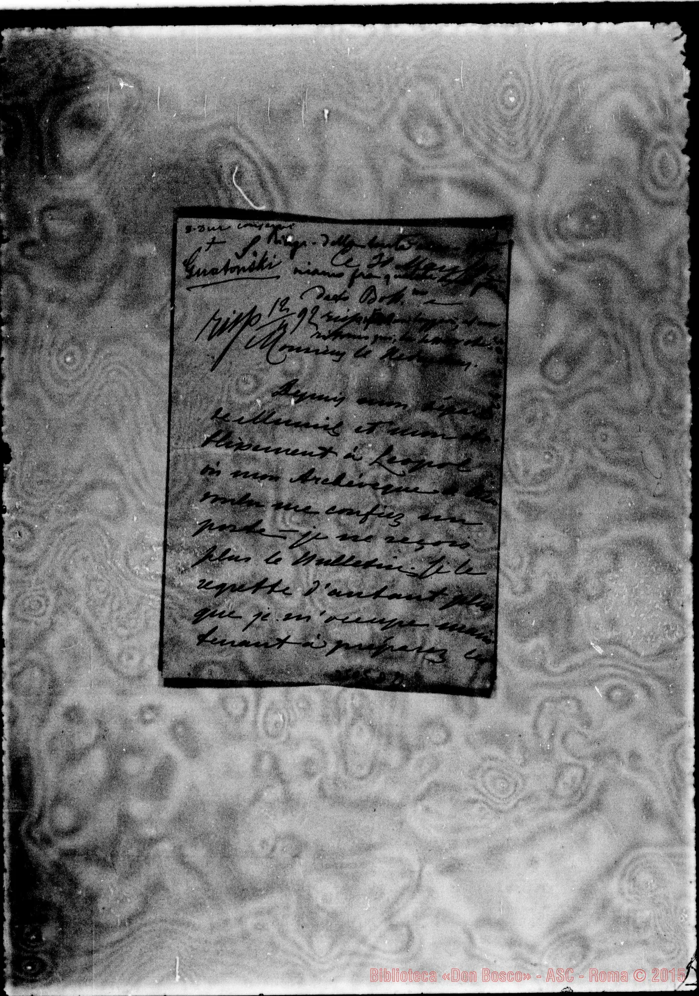 Fotogramma D 2 — Lwów: Giovanni Guatonski-Monsieur. Leopol, 30-03-1892 Autogr. Rua