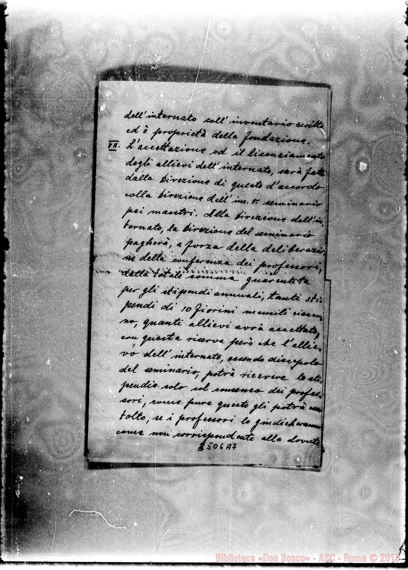 Fotogramma A 7 — Ladislao Fowarnicki-Don Rua. Leopoli, 22-05-1898 Autogr. Rua All. Statuto