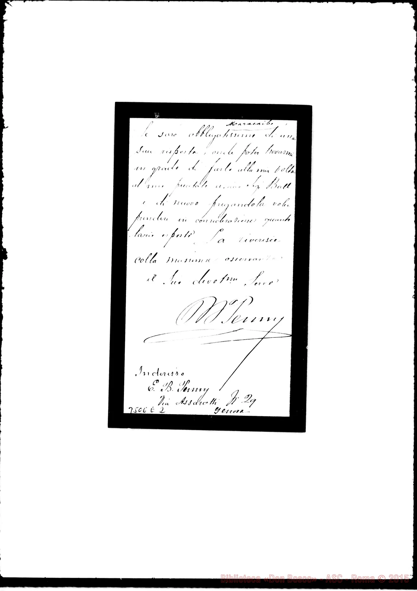 Fotogramma E 2 — E.B. Penny-Don Rua. Genova, 7-01-1894