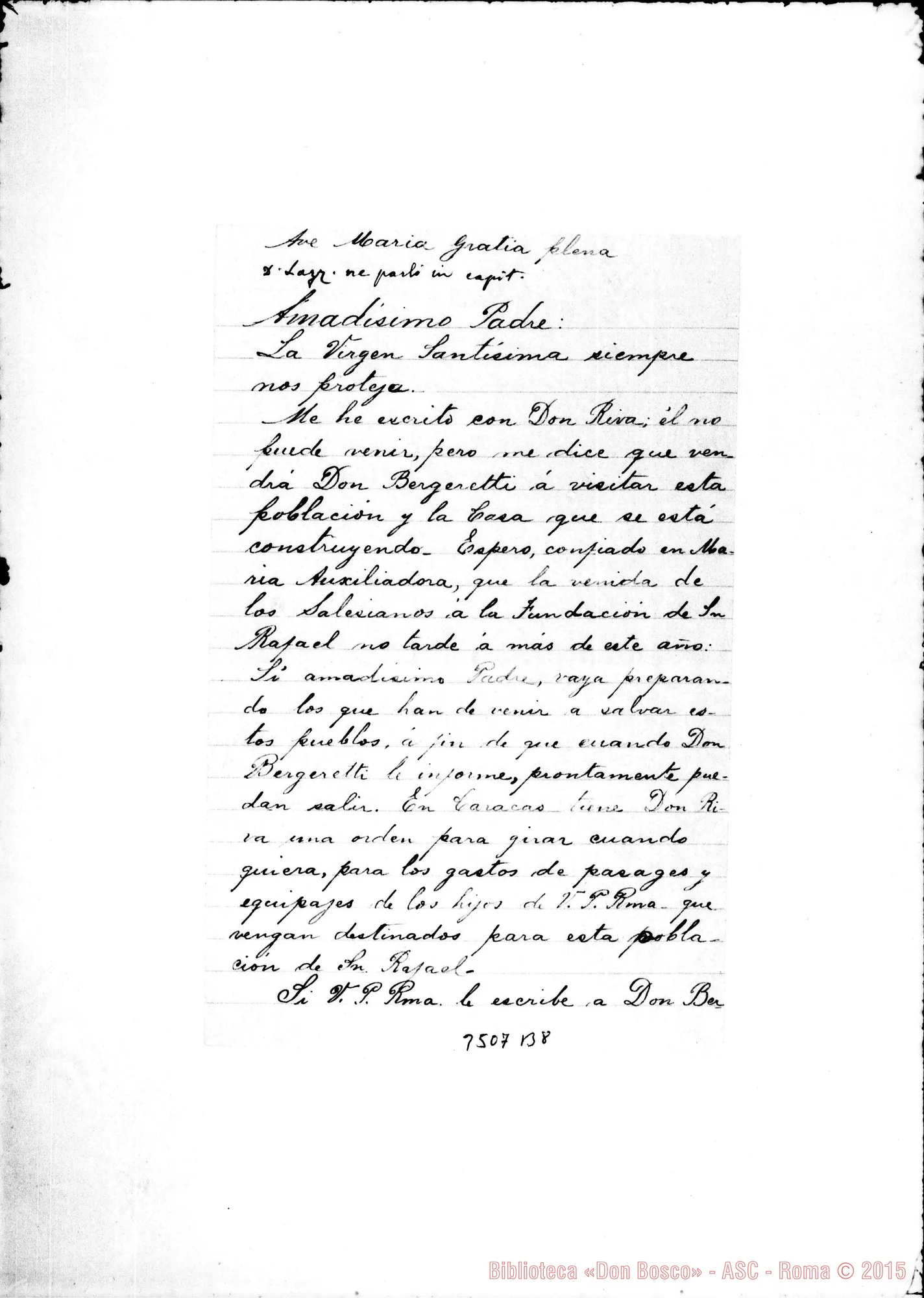 Fotogramma B 8 — Luis de Vicente-Don Rua. San Rafael, 3-04-1897 Autogr. Rua