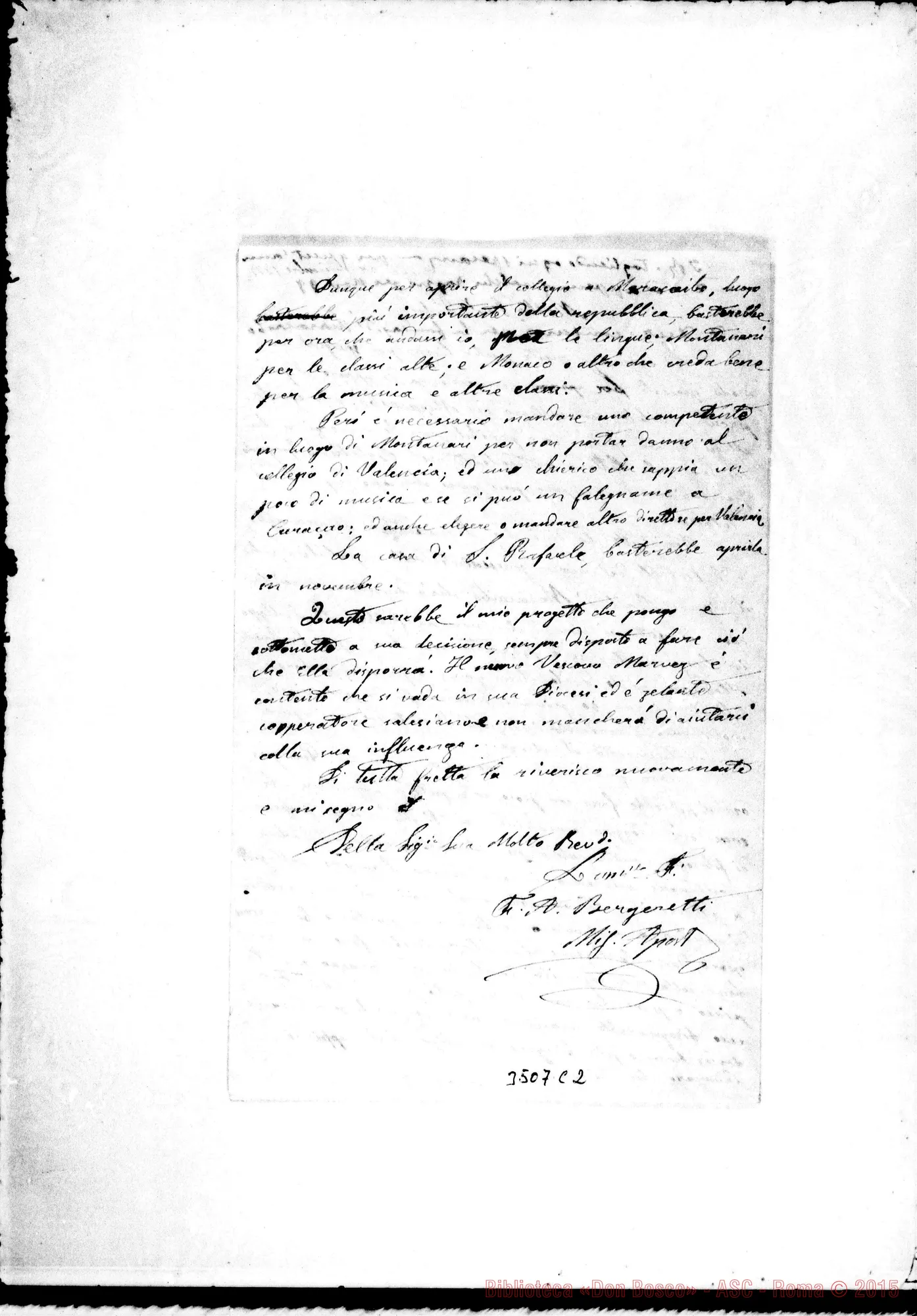 Fotogramma C 2 — Don Bergeretti-Don Rua. Curaçao, 29-12-1897 Autogr. Rua