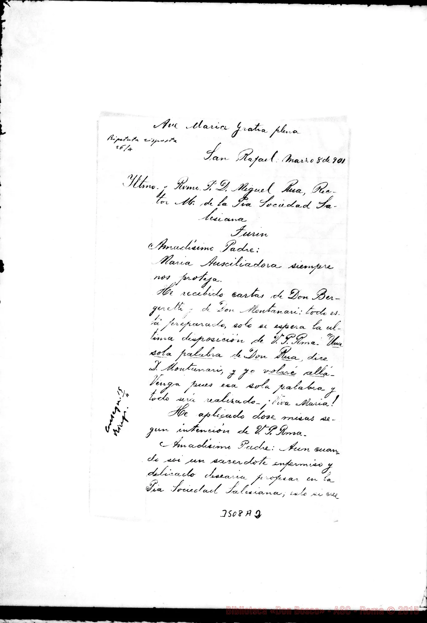 Fotogramma A 2 — Pbro. Luis de Vicente-Don Rua. San Rafael, 8-03-1901