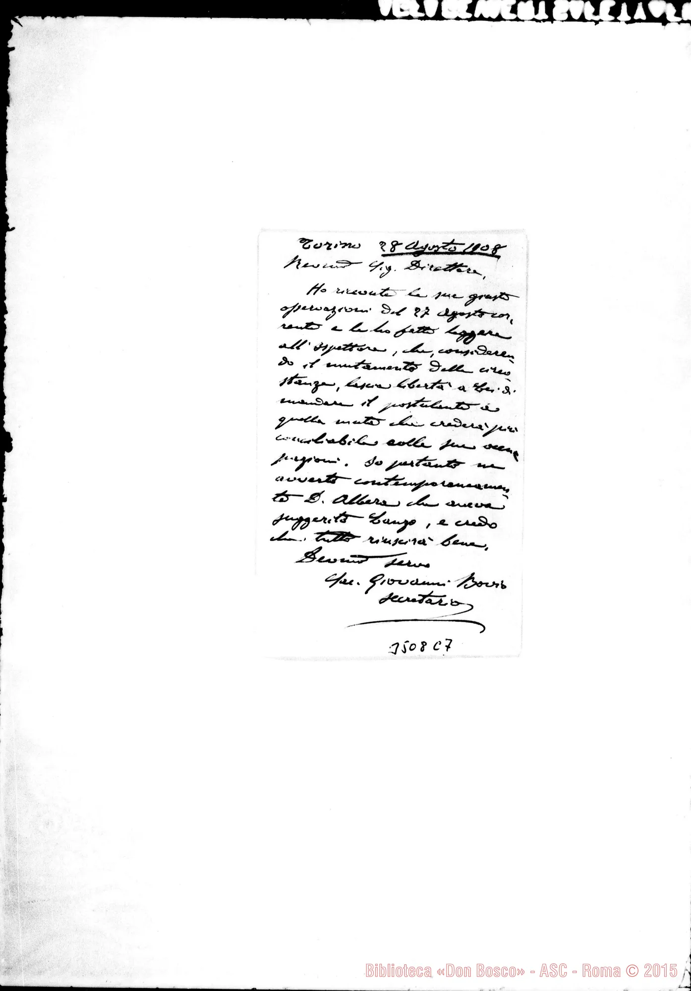 Fotogramma C 7 — Don Giovanni Bovio-Direttore. Torino, 28-08-1908