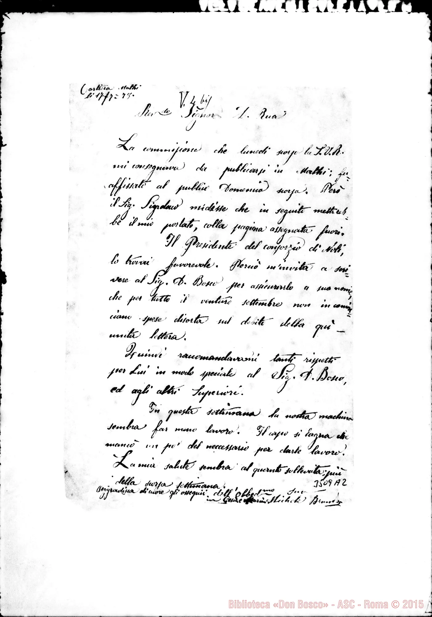 Fotogramma A 2 — Michele Brunizzi-Don Rua. Mathi, 17-07-1878