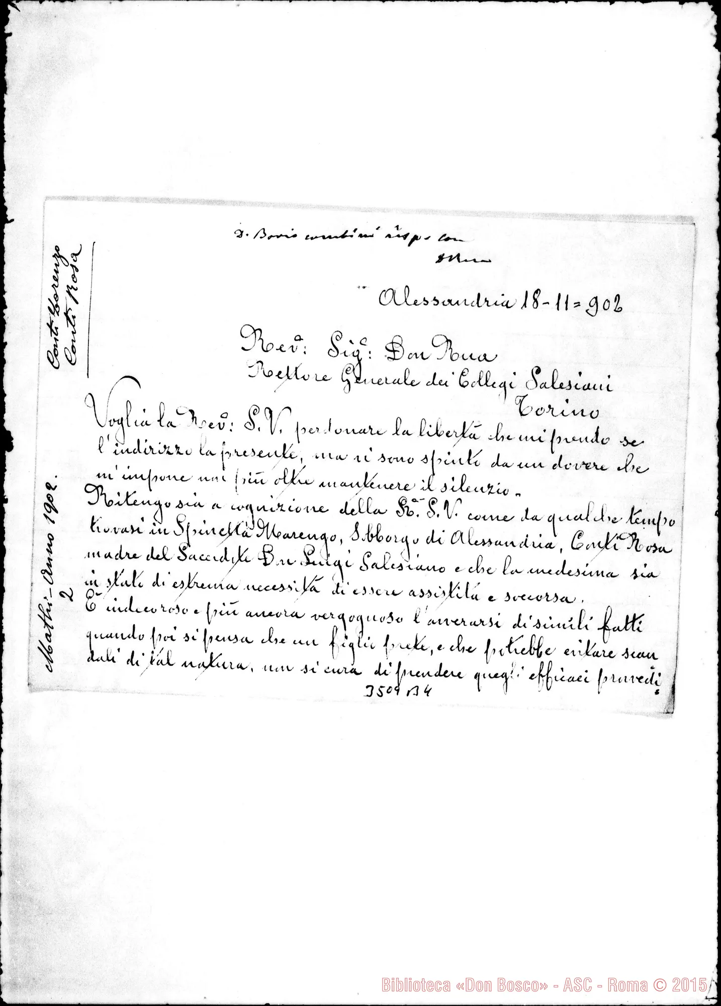 Fotogramma B 4 — Conti Lorenzo-Don Rua. Alessandria, 18-11-1902 Autogr. Rua