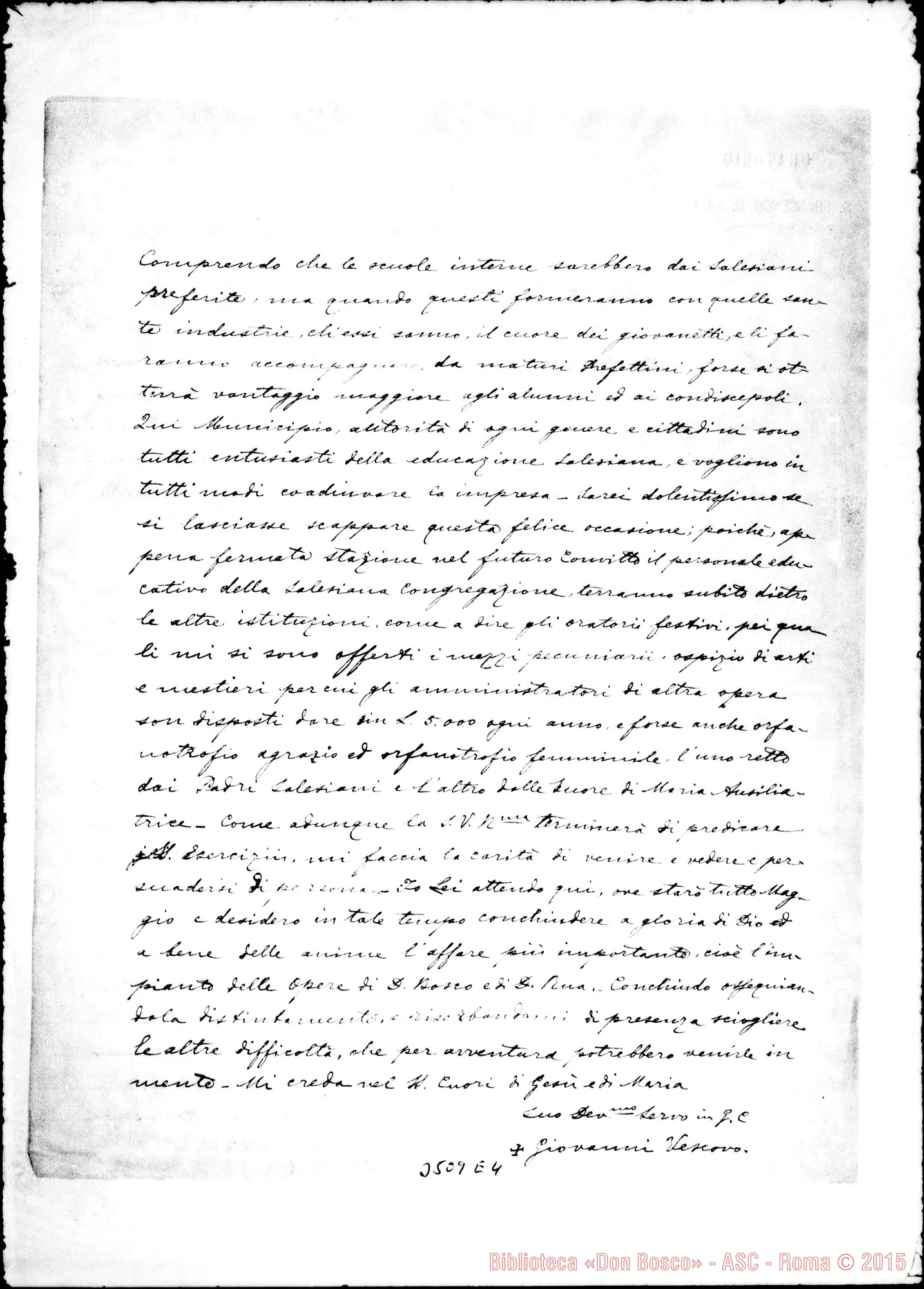 Fotogramma E 4 — Giovanni Blandini, vesc.-Rev.mo Sig. Modica, 14-05-1895 Copia