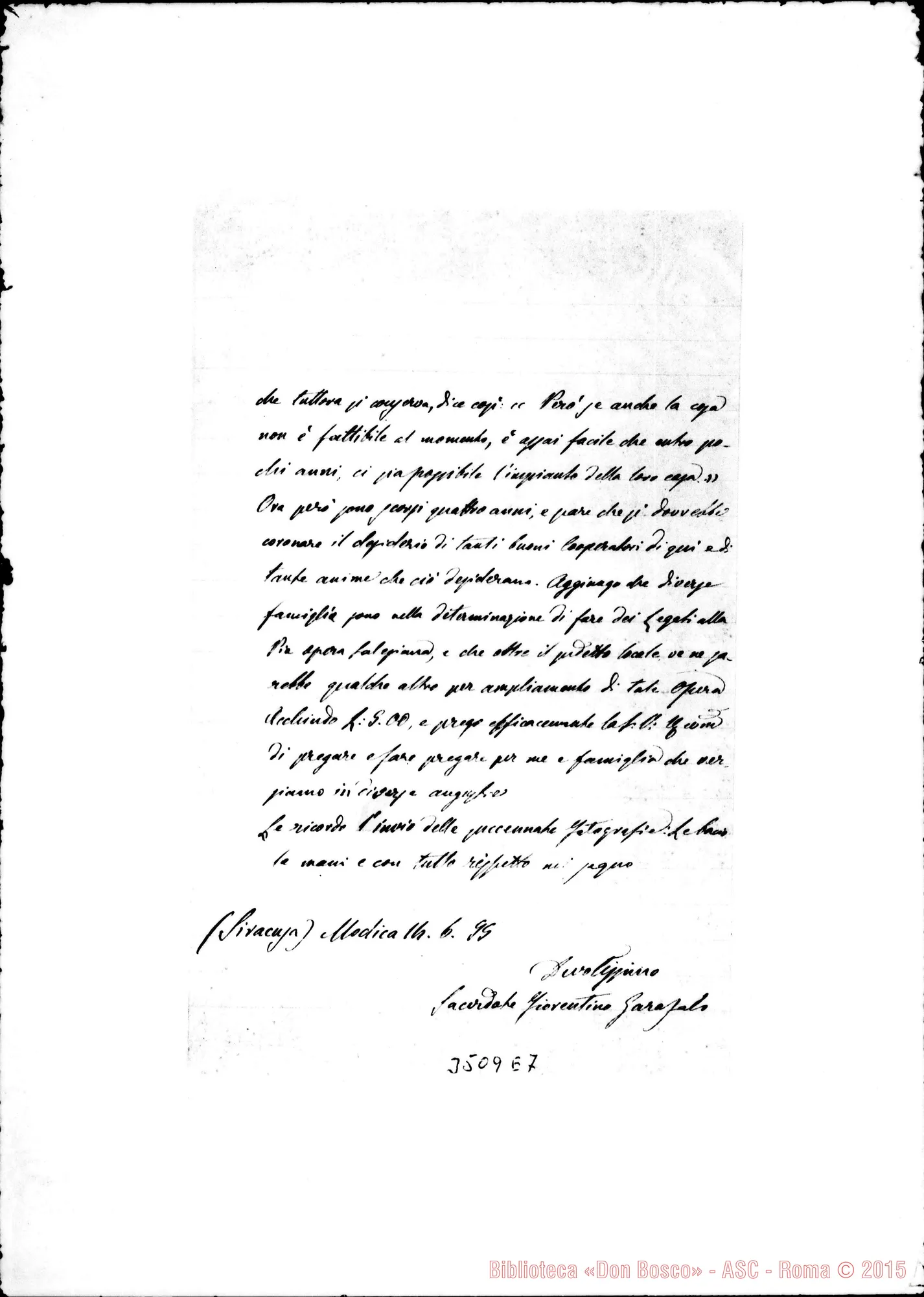 Fotogramma E 7 — Don Fiorentino Garazalo-Don Rua. Modica, 14-06-1895