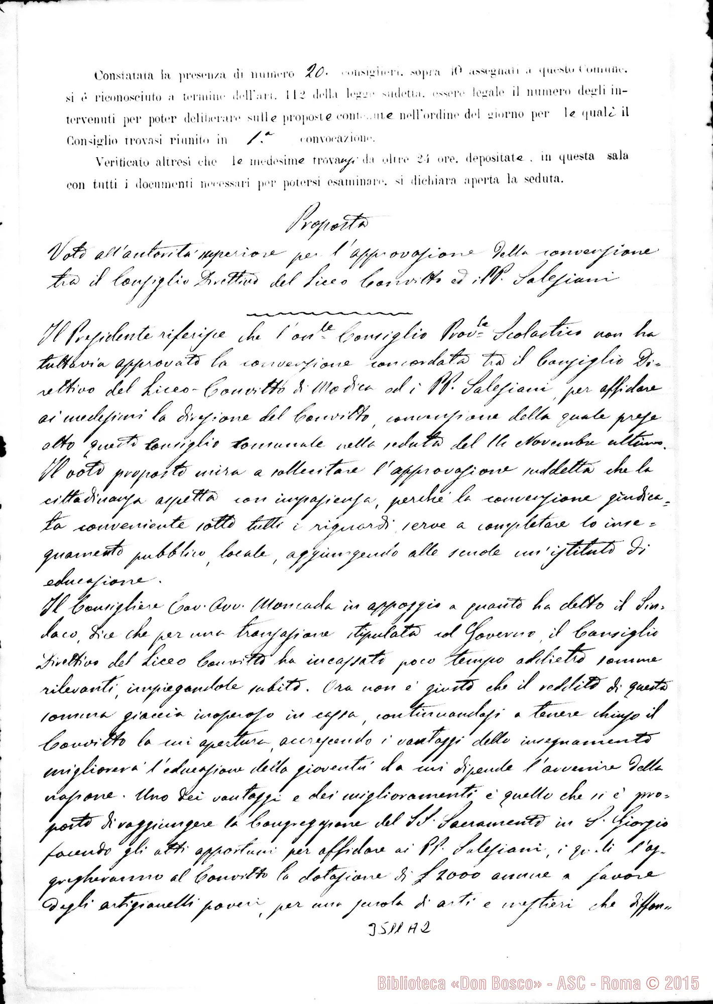 Fotogramma A 2 — Processo Verbale di Deliberazione. Modica, 29-04-1901
