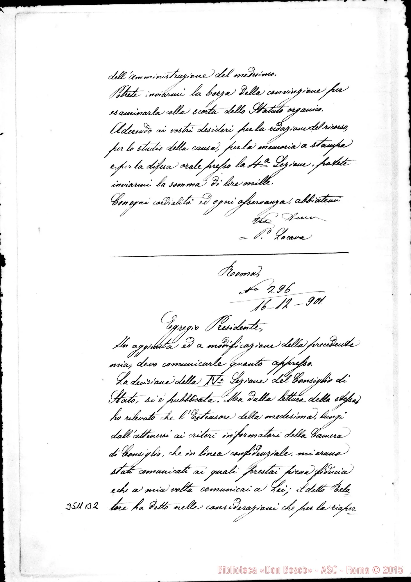 Fotogramma B 2 — Avv. Lacava: relazione