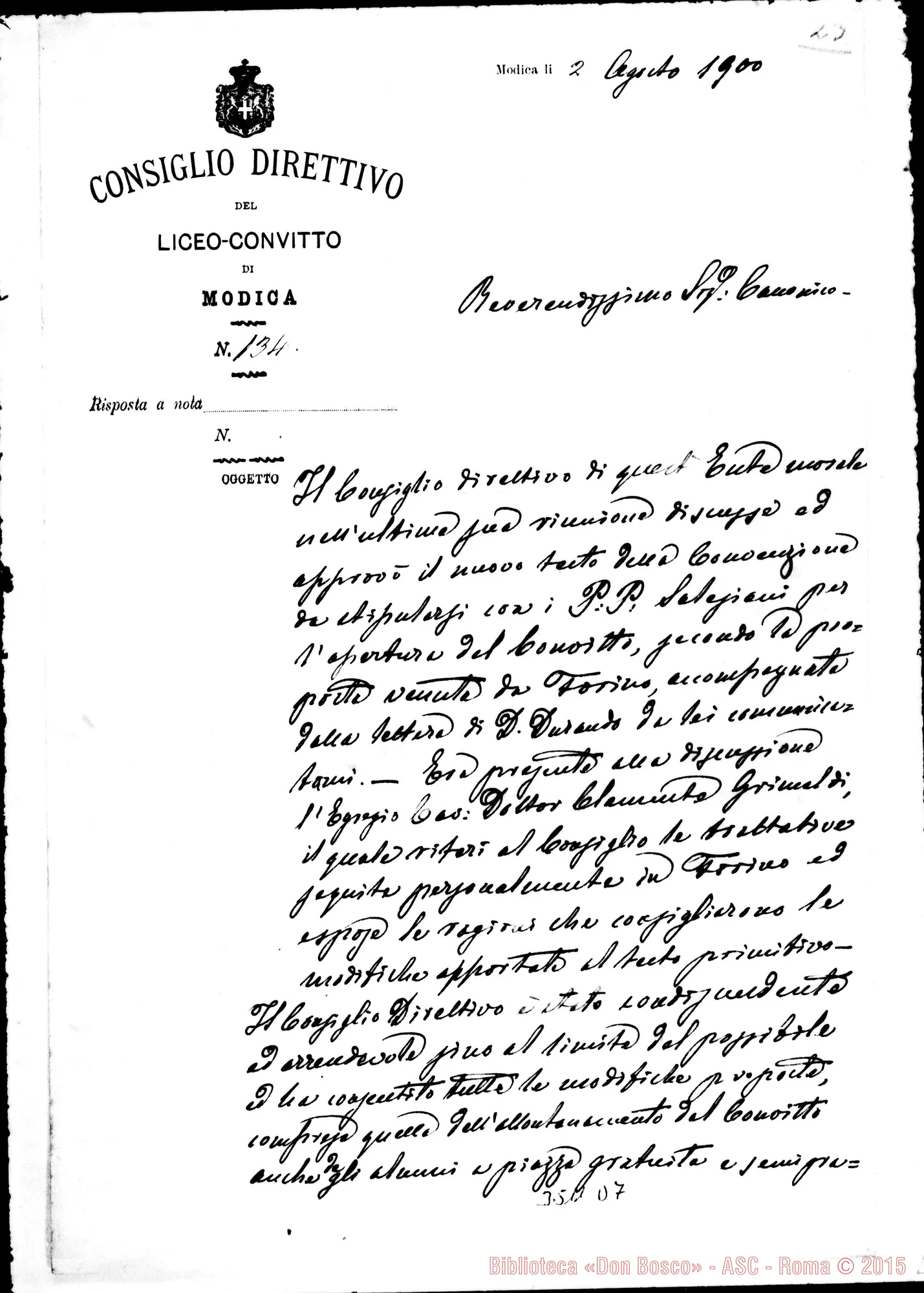 Fotogramma D 7 — Serafino Vanella-Can. Giuseppe Aurea. Modica, 2-08-1900
