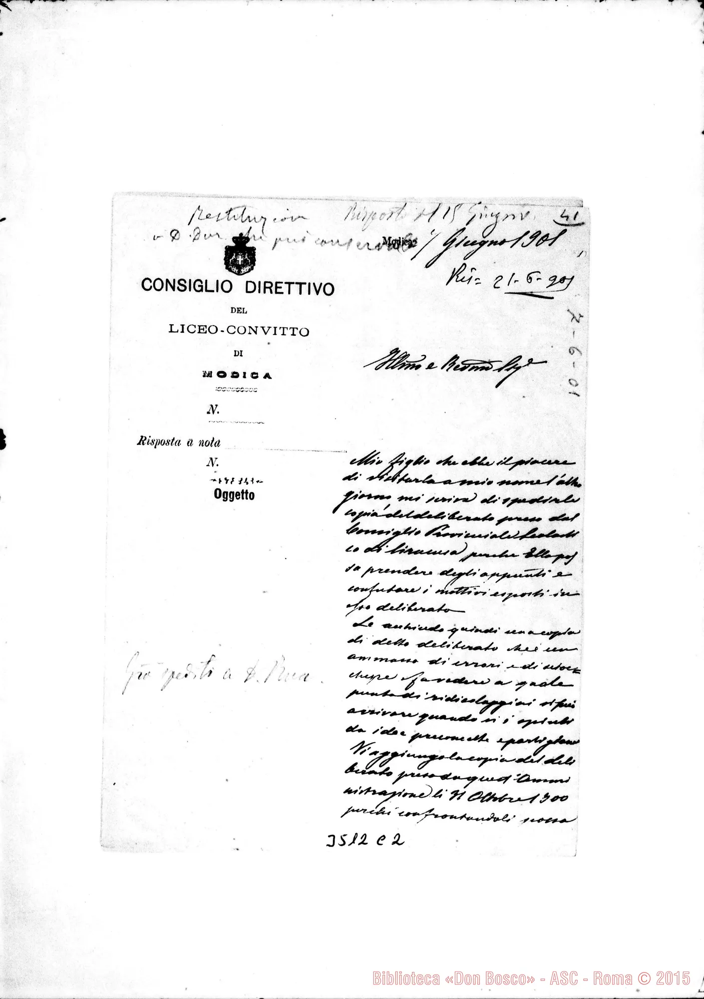 Fotogramma C 2 — Serafino Vanella-Don Rua. Modica, 7-06-1901 Autogr. Rua