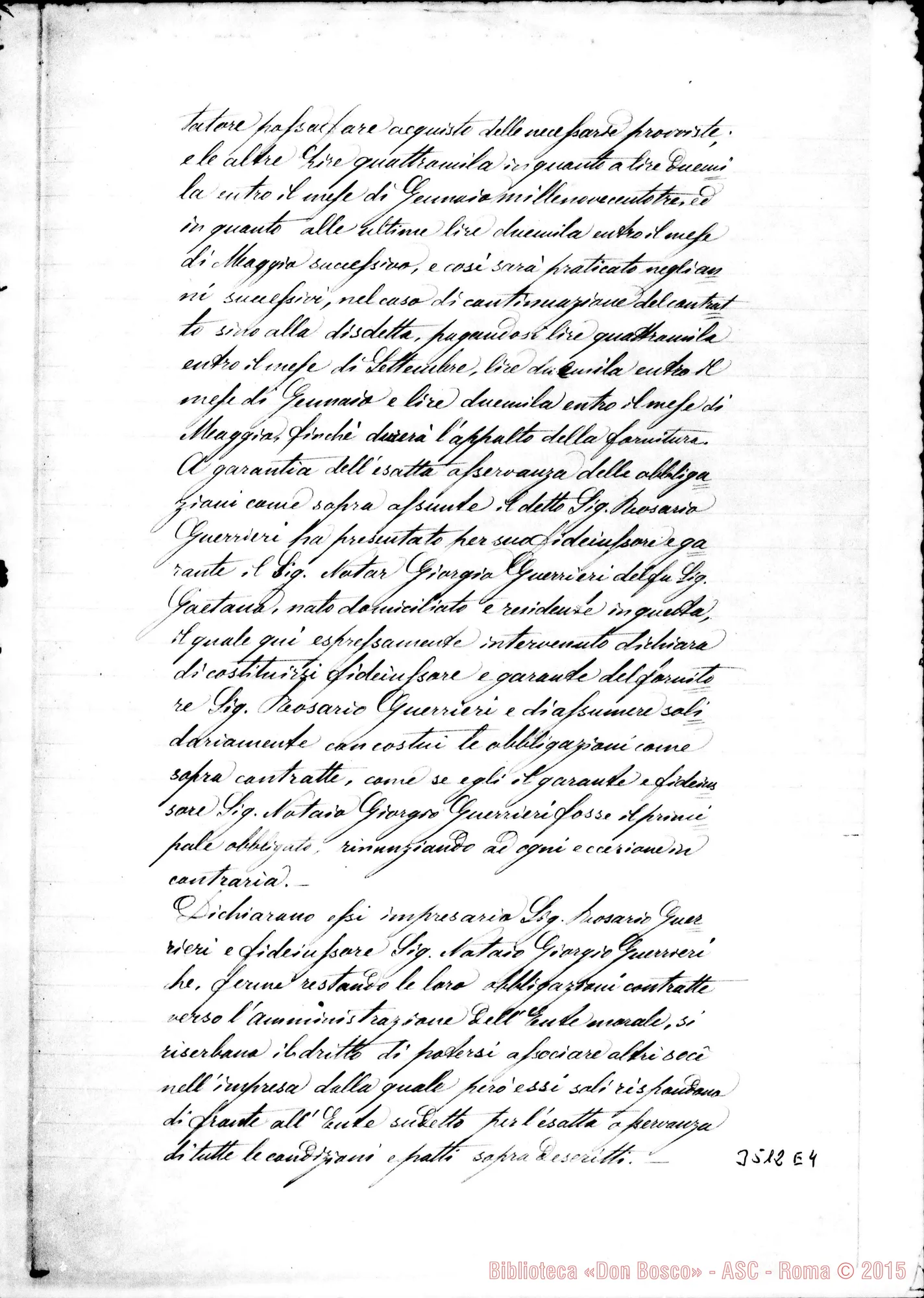 Fotogramma E 4 — Contratto di appalto, il 12-09-1902. Copia