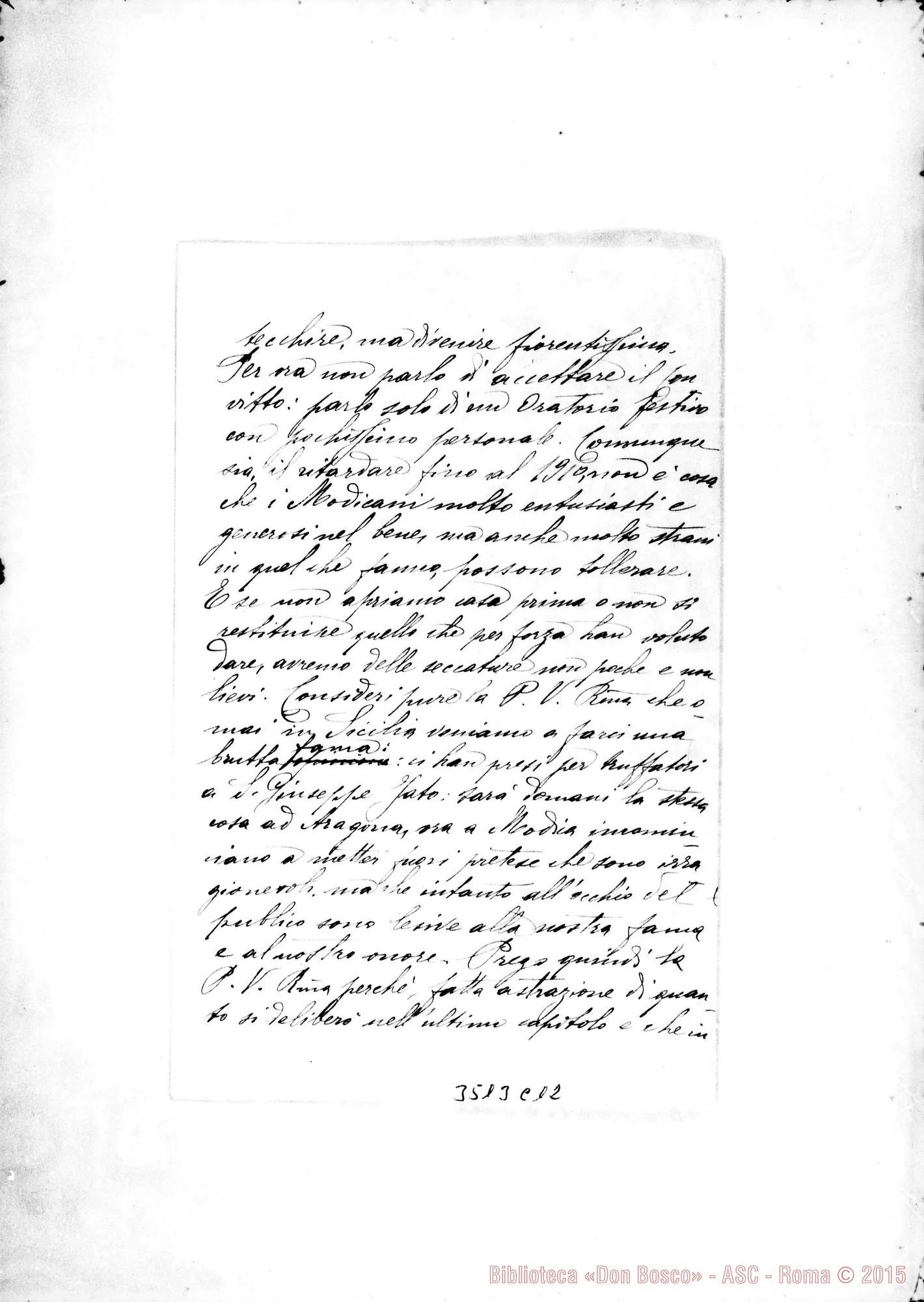 Fotogramma C 12 — Don Francesco Piccollo-Rev.mo Padre. Catania, 4-01-1907 Autogr. Rinaldi