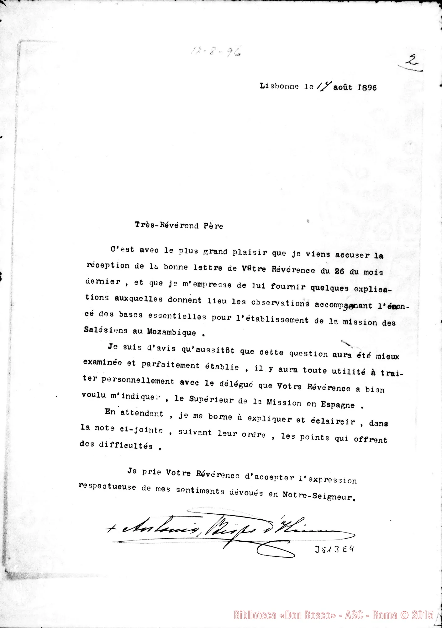 Fotogramma E 4 — Antonio Souza Barroso, vesc.-Révérend Pére. Lisbona, 17-08-1896