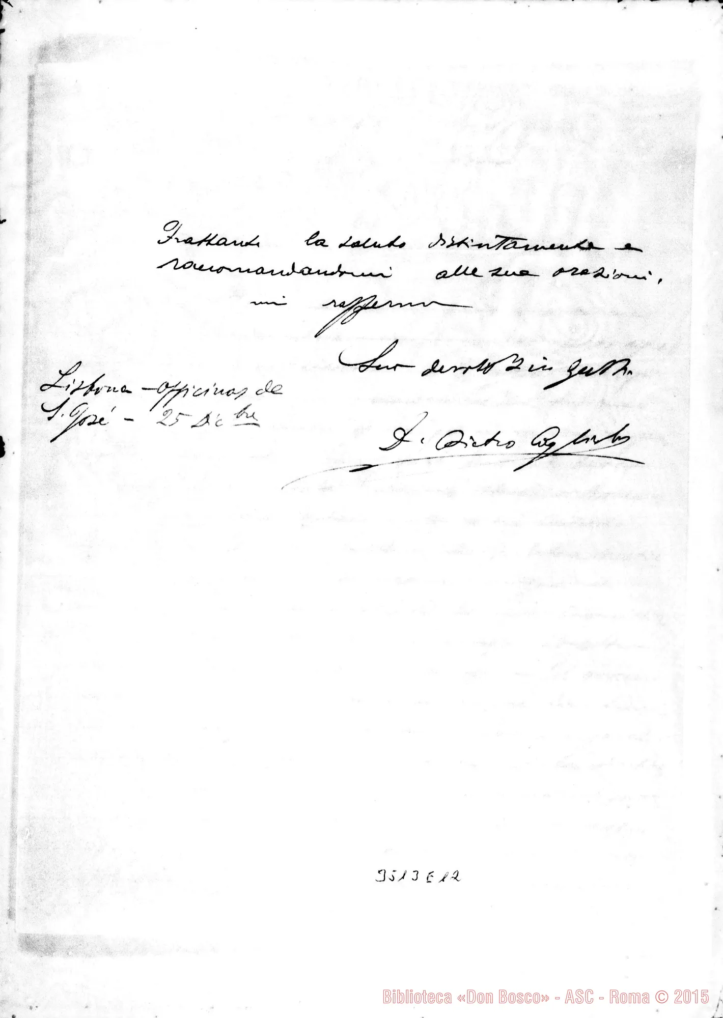 Fotogramma E 12 — Don Pietro Cogliolo-Don Durando. Lisbona, 25-12-1896