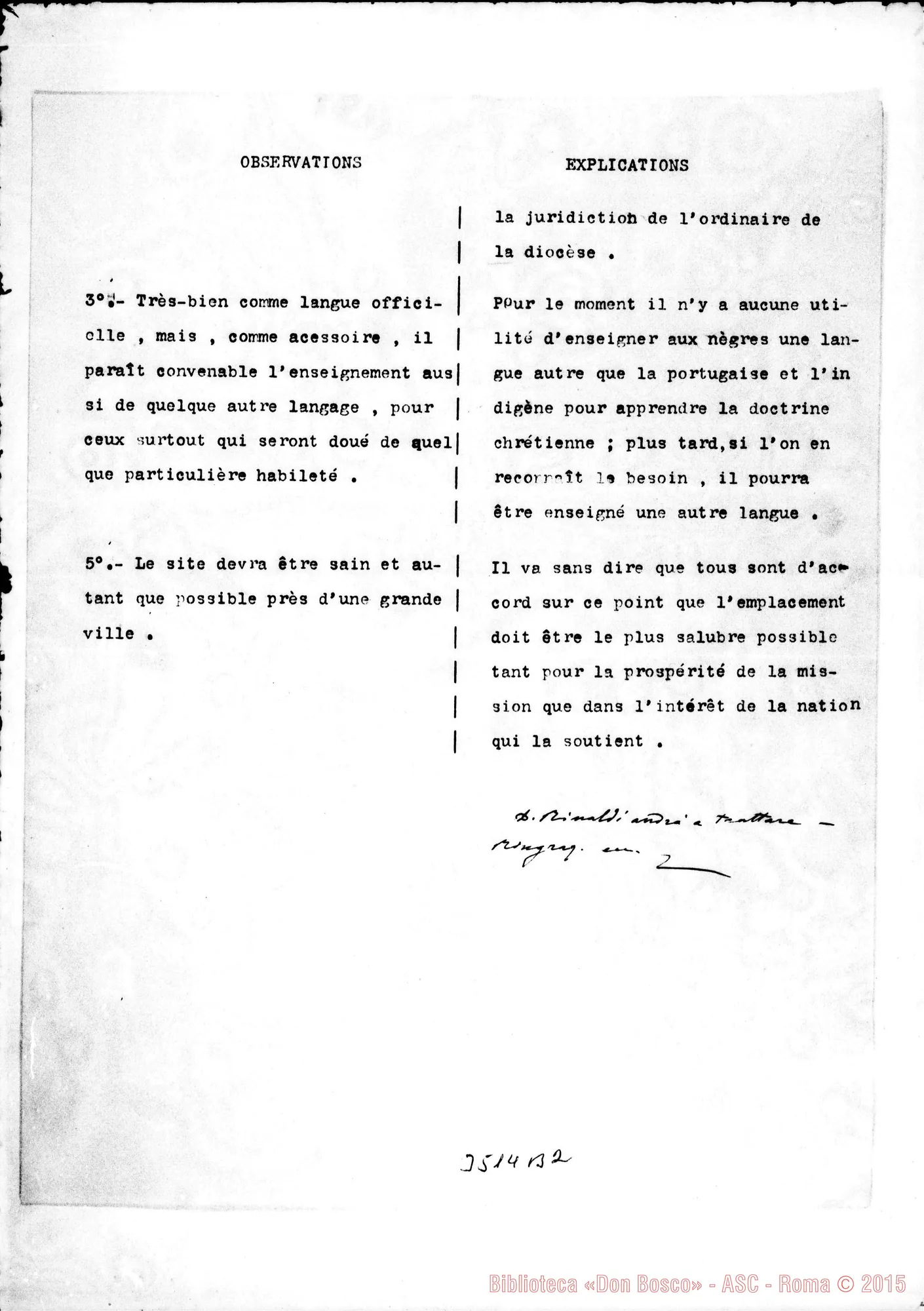 Fotogramma B 2 — Convenzione: vantaggi ed osservazioni. Due stesure