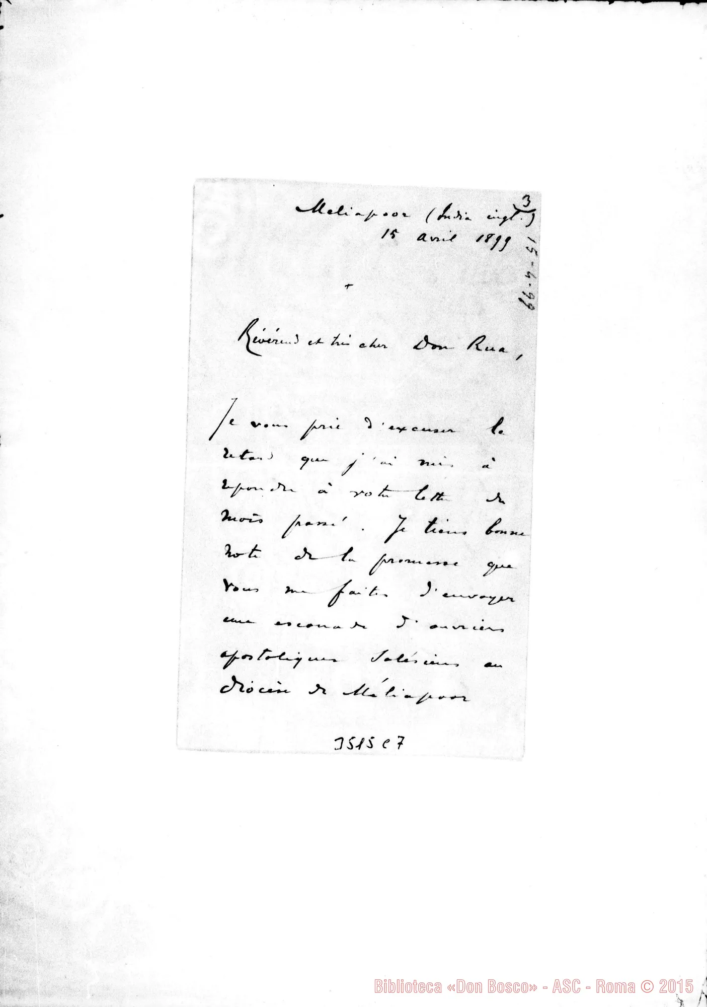 Fotogramma C 7 — Antonio S. Barroso, vesc.-Don Rua. Meliapor, 15-04-1899