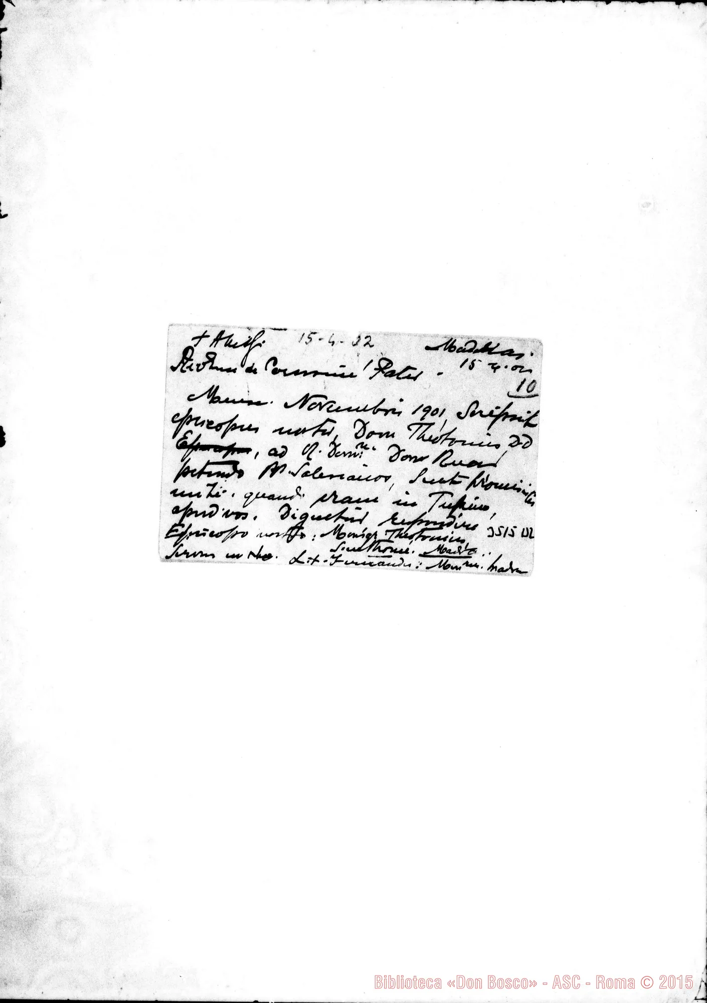 Fotogramma D 2 — L.X. Fernandes-Rev.do Padre. Madras, 15-04-1902