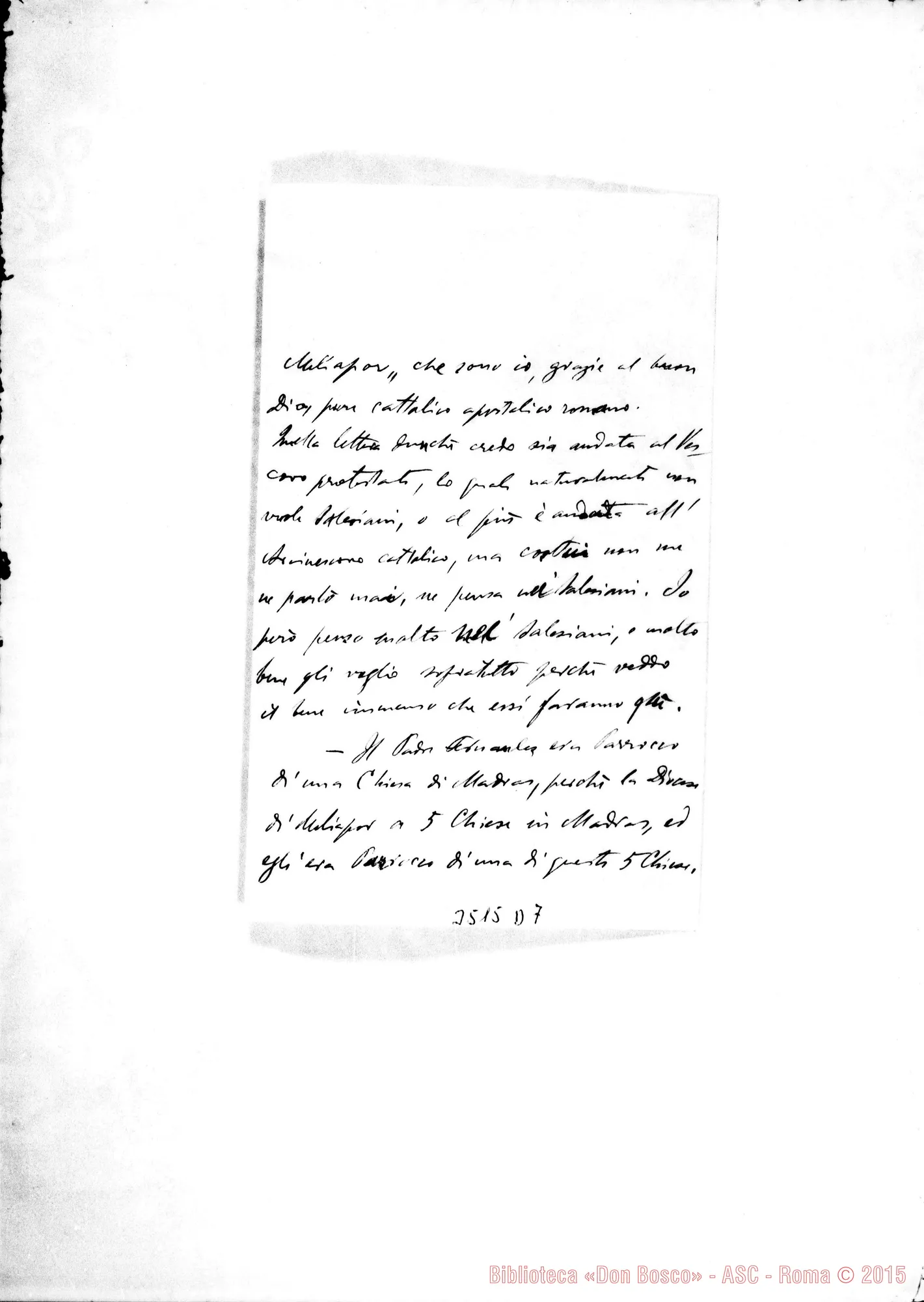 Fotogramma D 7 — Teotonio Riberio Vieira de Castro, vesc. Mylapor-D. Rua. Die. 1902