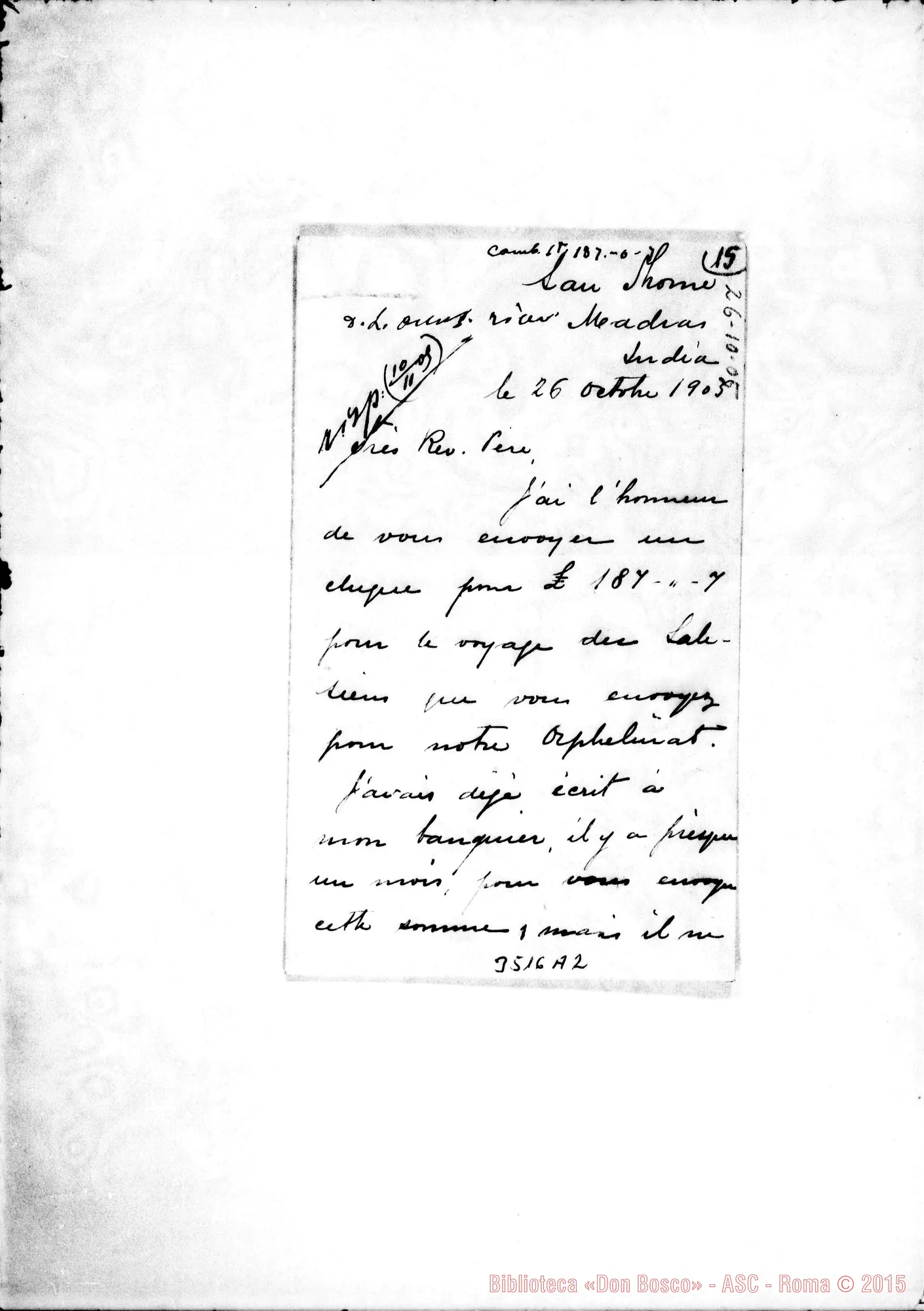 Fotogramma A 2 — Vicario generale-Révérend Pére. Madras, 26-10-1905