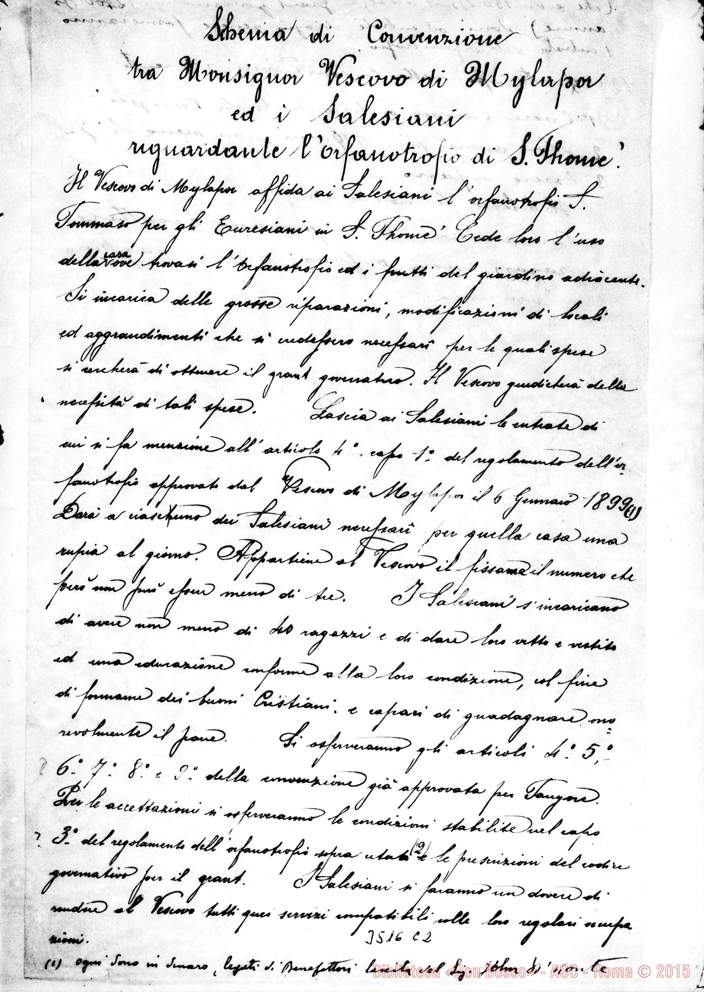 Fotogramma C 2 — Schema di convenzione