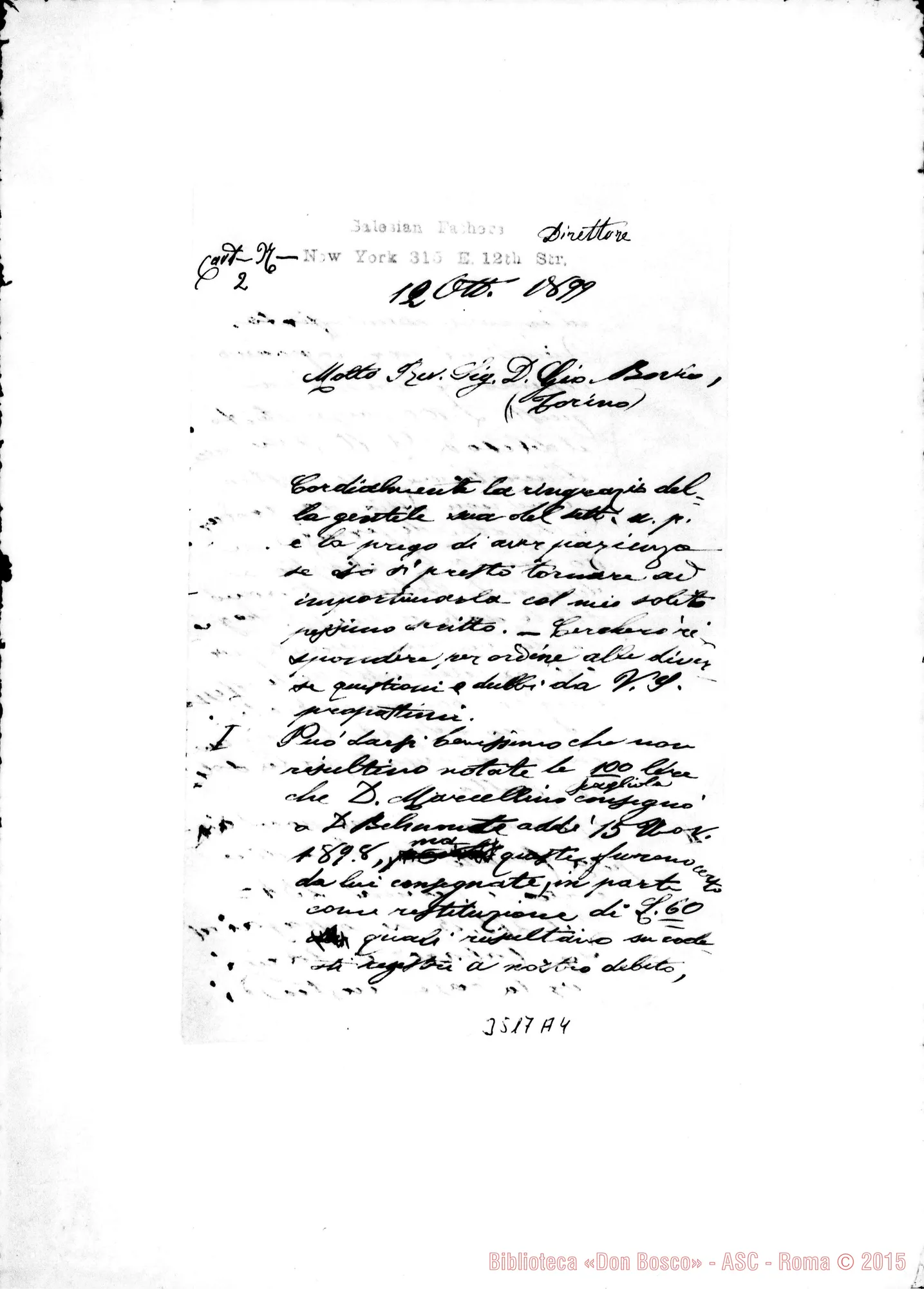 Fotogramma A 4 — Don Ernesto Coppo-Don Rua. New York, 23-07-1909