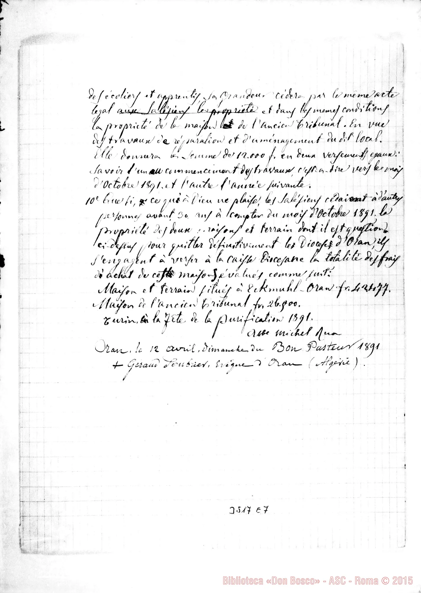 Fotogramma E 7 — Convenzione: quattro stesure. Due con firma autogr. Rua. 1891
