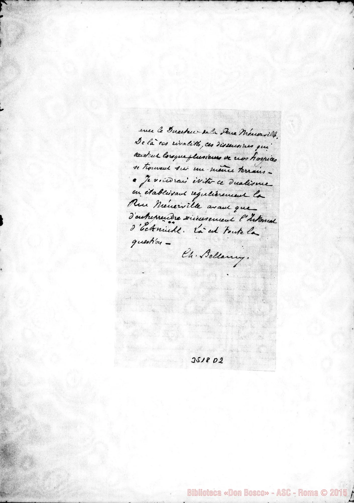 Fotogramma D 2 — Note manoscritte da Don Bellamy